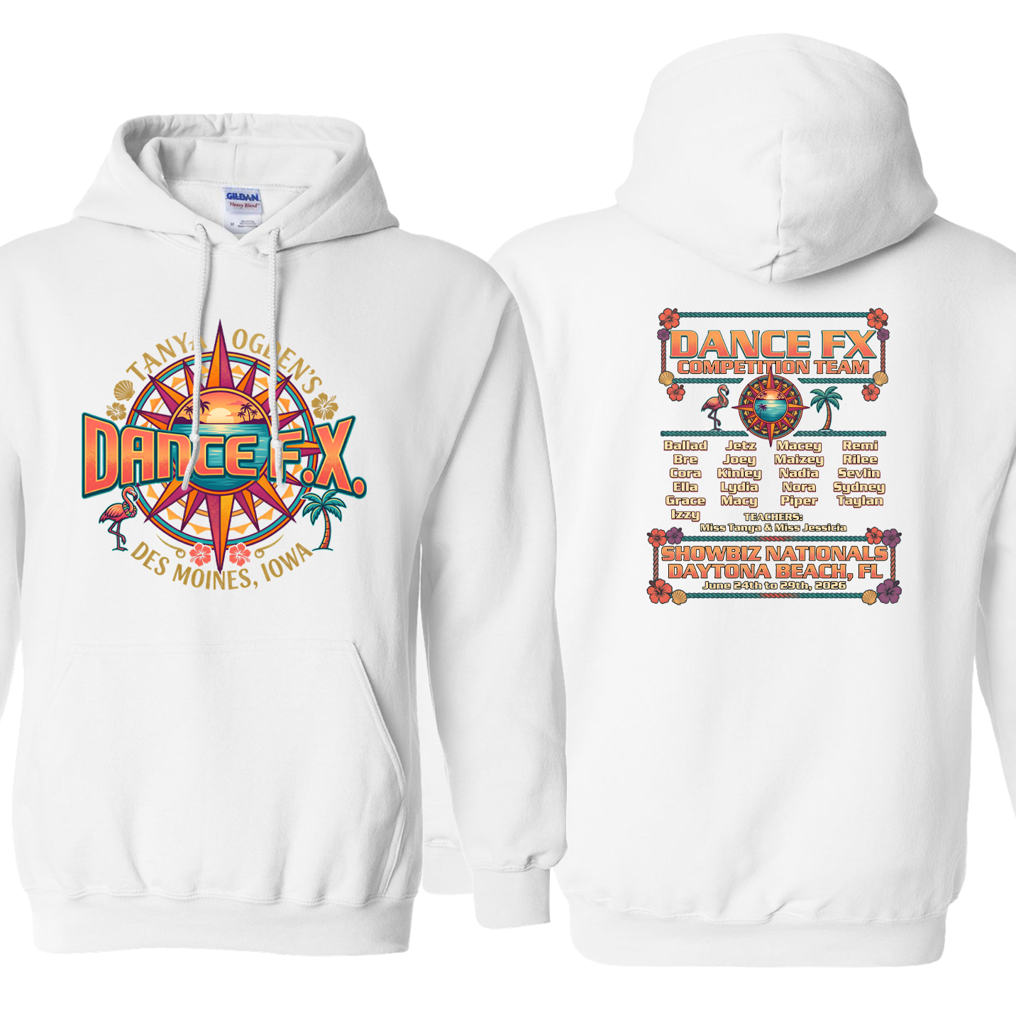 TANYA OGDEN "DANCE FX COMPETITION TEAM NATIONALS 2026" Gildan Youth & Adult Unisex Heavy Blend™ Hooded Sweatshirt 18500