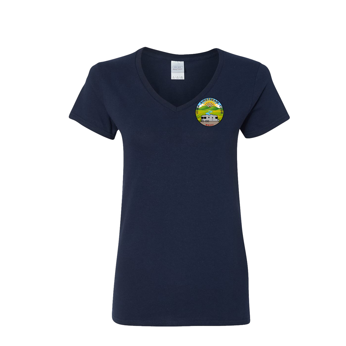 "IOWA AIRSTREAM CLUB" Gildan Women's Heavy Cotton™ V-Neck T-Shirt - 5V00L