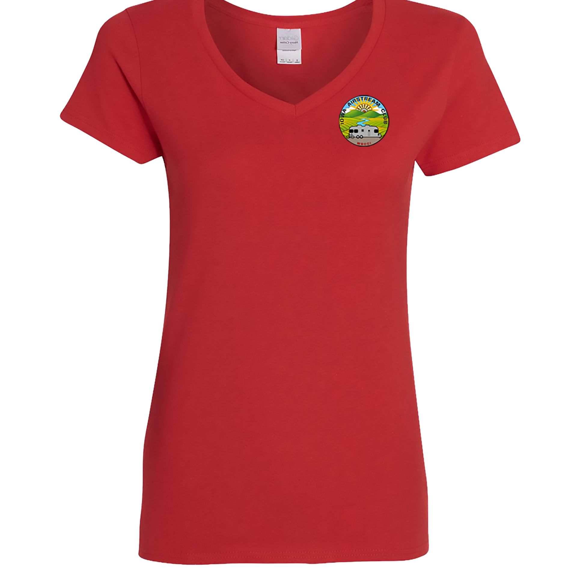 "IOWA AIRSTREAM CLUB" Gildan Women's Heavy Cotton™ V-Neck T-Shirt - 5V00L