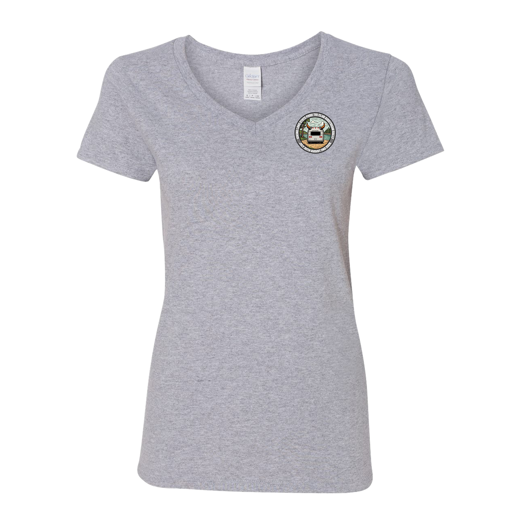 "TRI CLUB AIRSTREAM RALLY" Gildan Women's Heavy Cotton™ V-Neck T-Shirt - 5V00L
