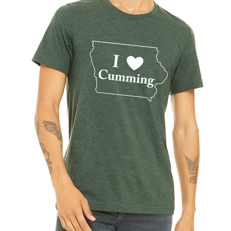 I "Heart" Cumming Iowa Unisex Heather Short Sleeve T-Shirt