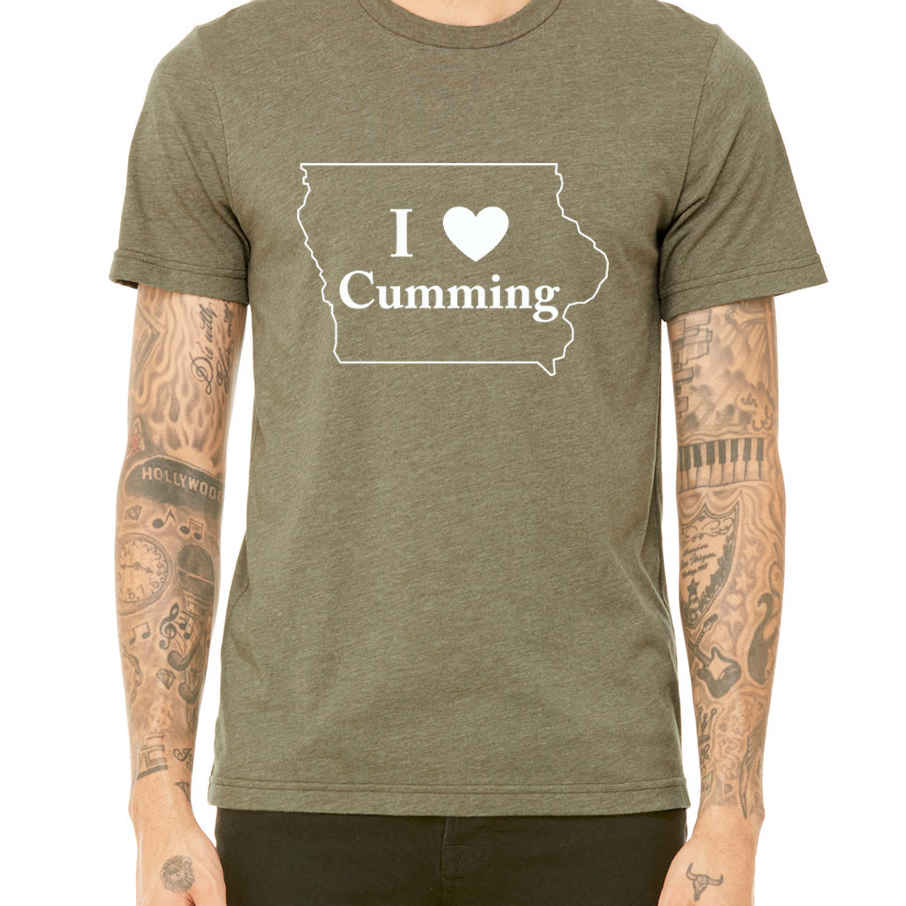 I "Heart" Cumming Iowa Unisex Heather Short Sleeve T-Shirt