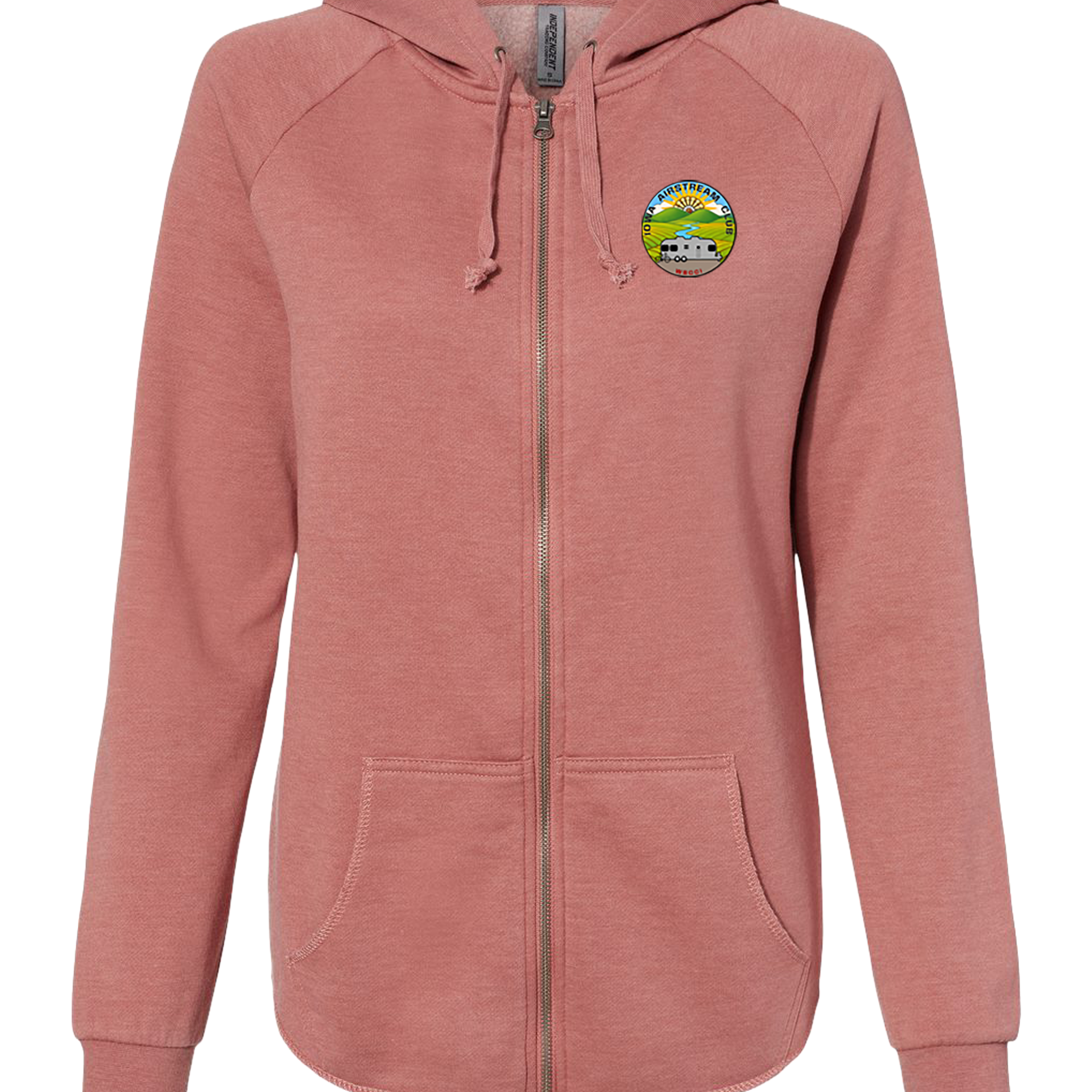 "IOWA AIRSTREAM CLUB" Independent Trading Co. Women's California Wave Wash Full-Zip Hooded Sweatshirt - PRM2500Z