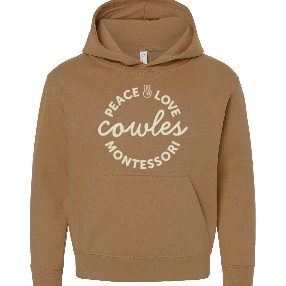 "COWLES MONTESSORI / PEACE-LOVE-CIRCLE" LAT Youth Hoodie Sweatshirt - 2296