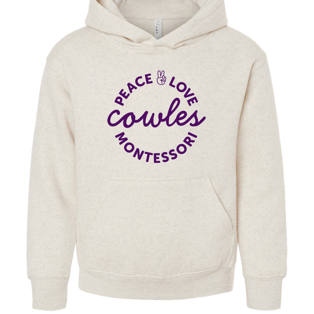 "COWLES MONTESSORI / PEACE-LOVE-CIRCLE" LAT Youth Hoodie Sweatshirt - 2296