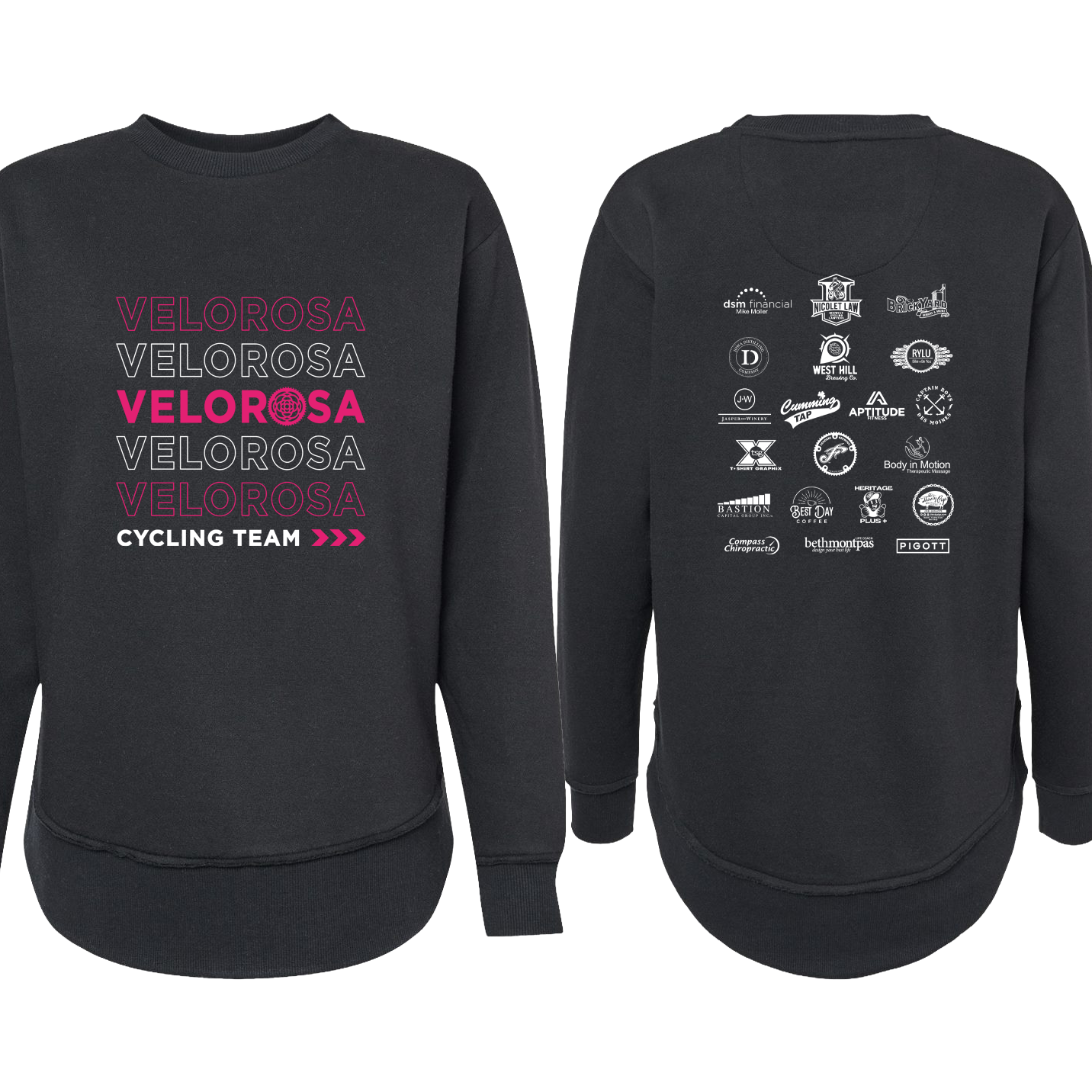 VELOROSA "STACKED DESIGN WITH 2026 SPONSORS" LAT Women's Weekend Crewneck Sweatshirt - 3525