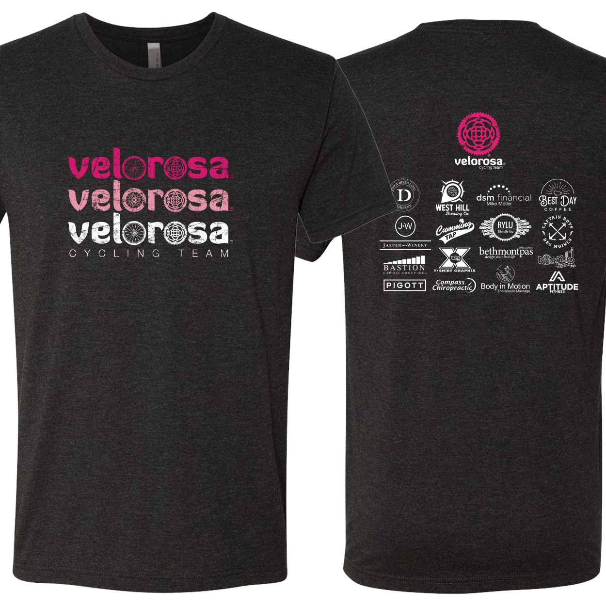 VeloRosa 2C Distressed Full Front, Center Back / Next Level - Unisex Triblend T-Shirt