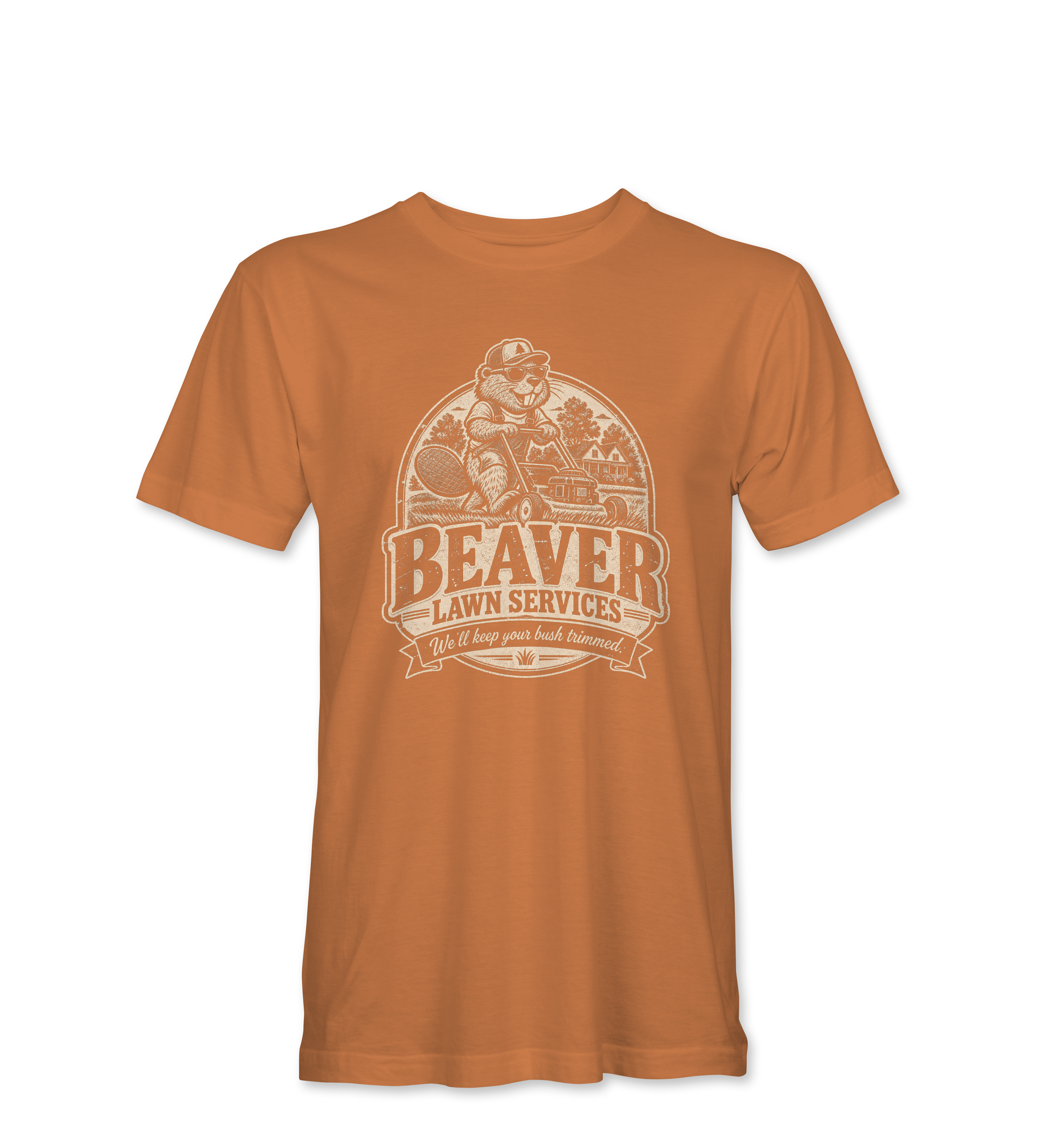 "BEAVER LAWN SERVICES" Unisex Heather Softstyle T-Shirt