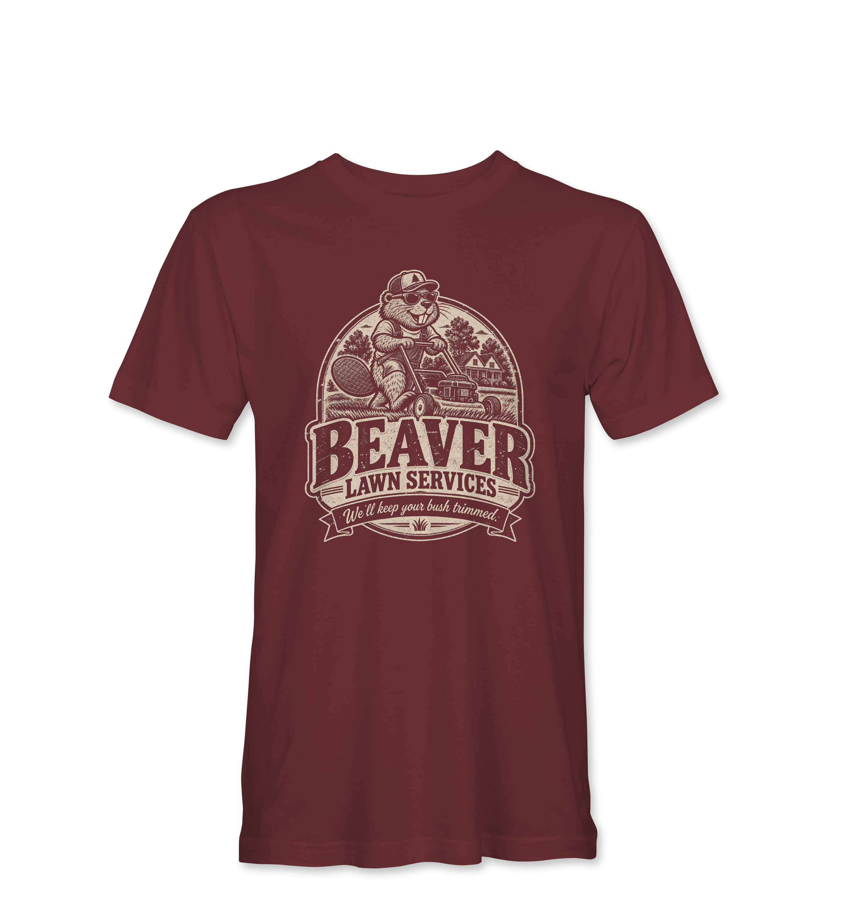 "BEAVER LAWN SERVICES" Unisex Heather Softstyle T-Shirt