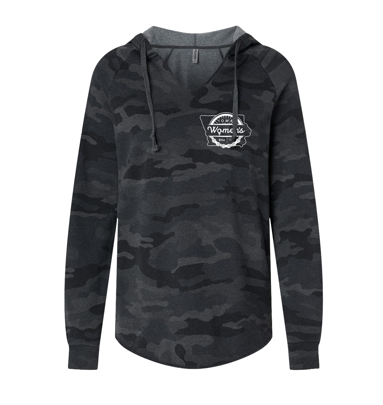 "IOWA WOMENS BIKE CLUB" Independent Trading Co. Women’s Lightweight California Wave Wash Hooded Sweatshirt - PRM2500