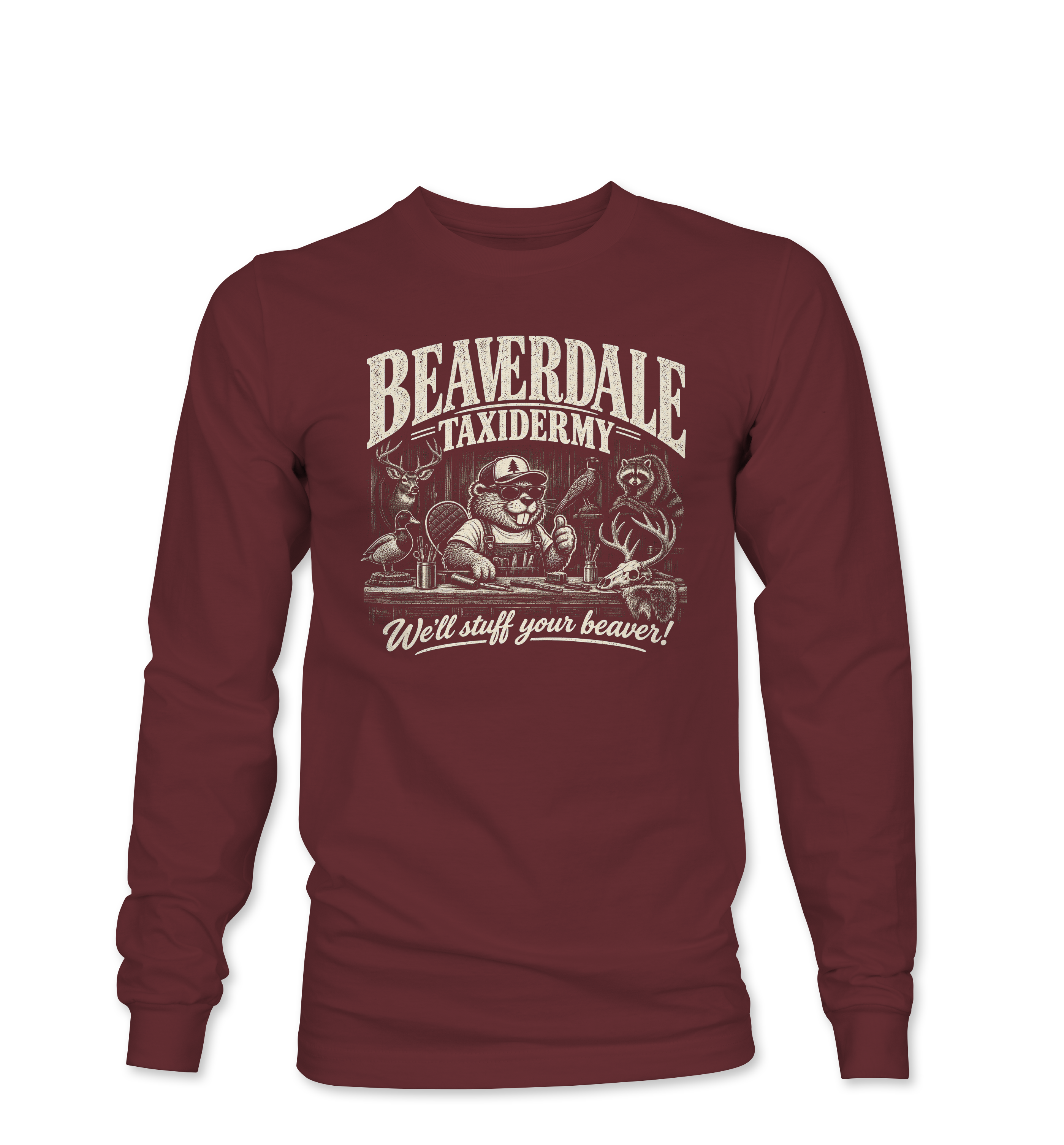 "BEAVERDALE TAXIDERMY" Unisex Softstyle® Long Sleeve T-Shirt