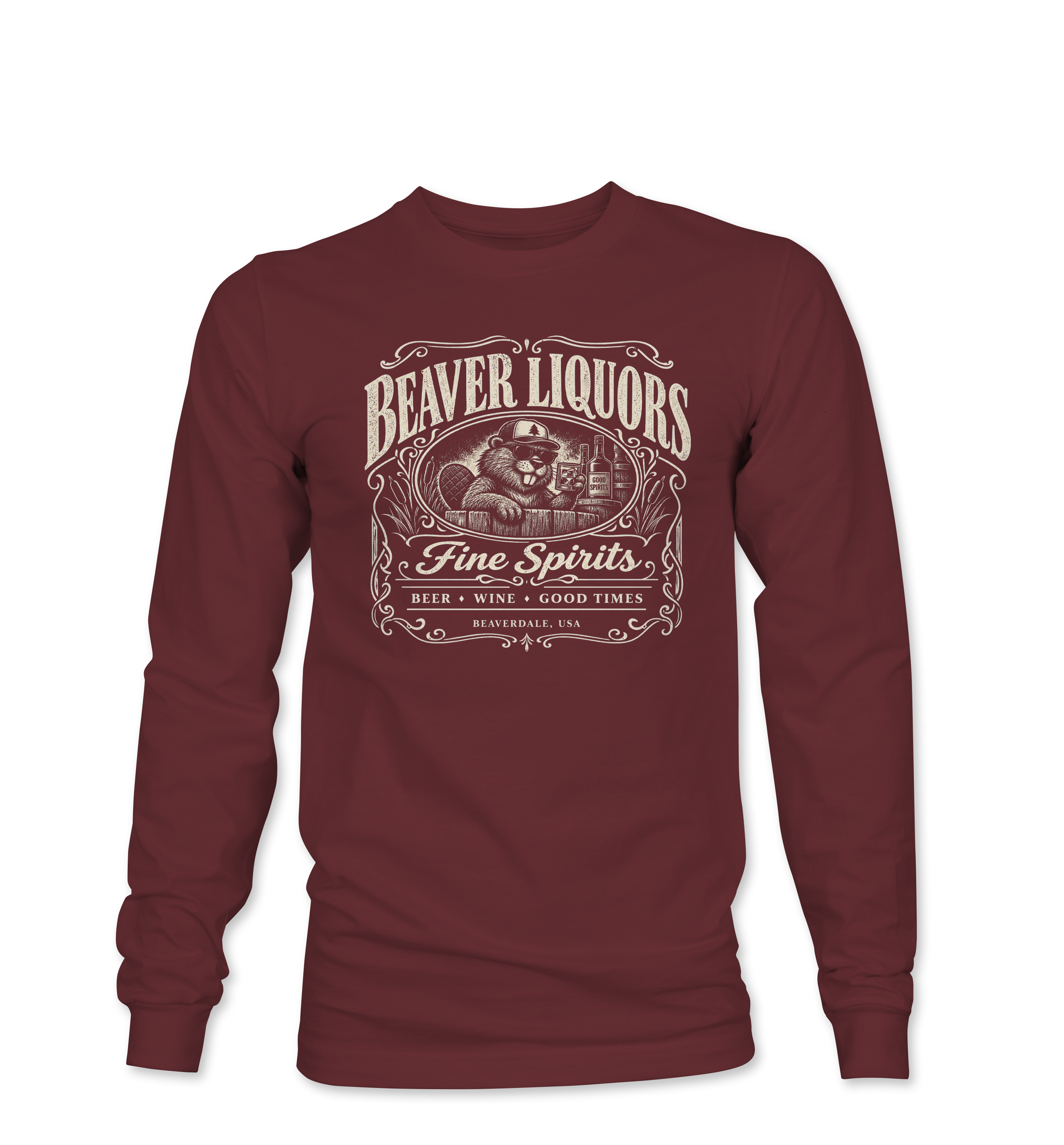 "BEAVER LIQUORS" Unisex Softstyle® Long Sleeve T-Shirt