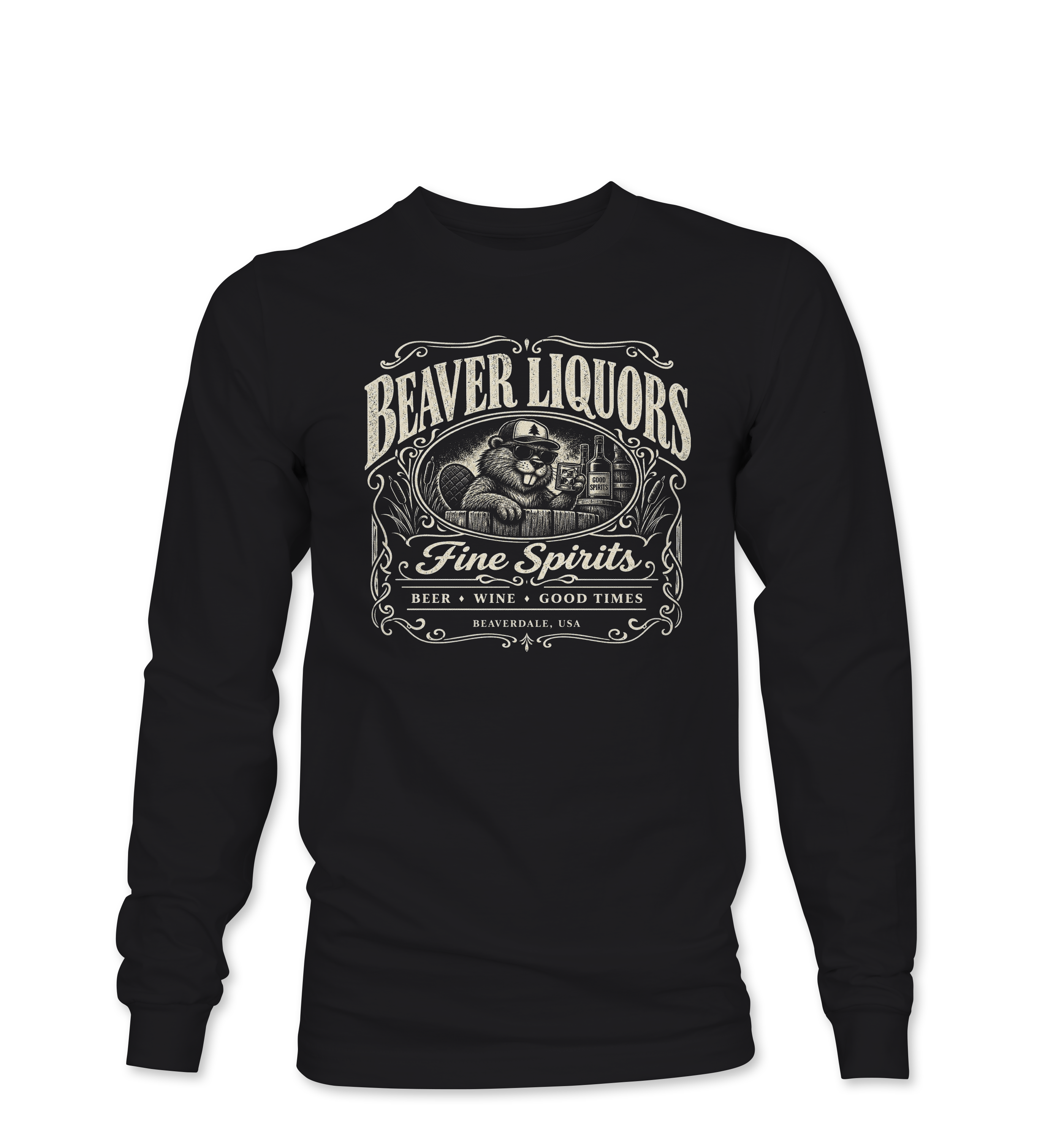 "BEAVER LIQUORS" Unisex Softstyle® Long Sleeve T-Shirt