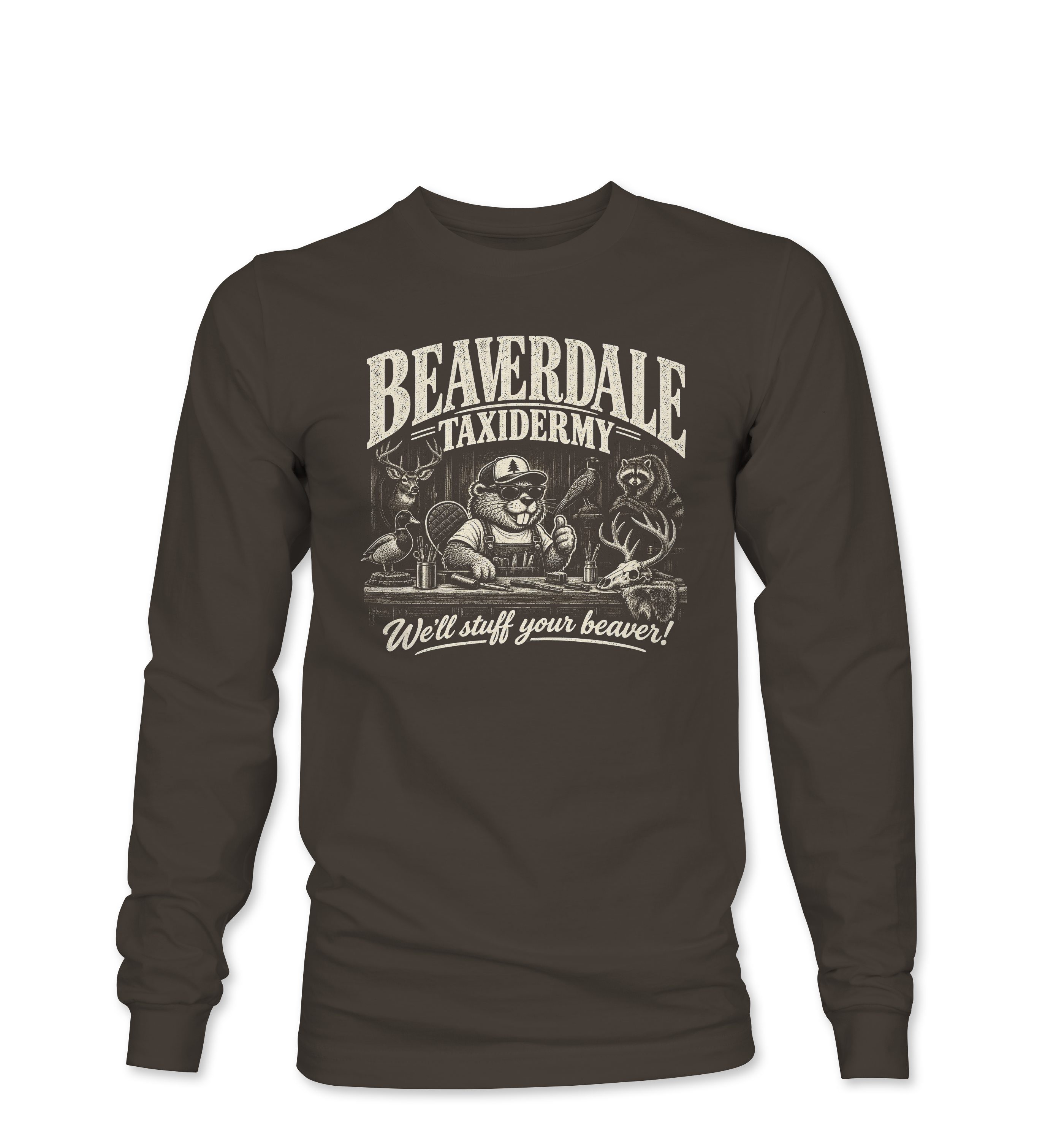 "BEAVERDALE TAXIDERMY" Unisex Softstyle® Long Sleeve T-Shirt
