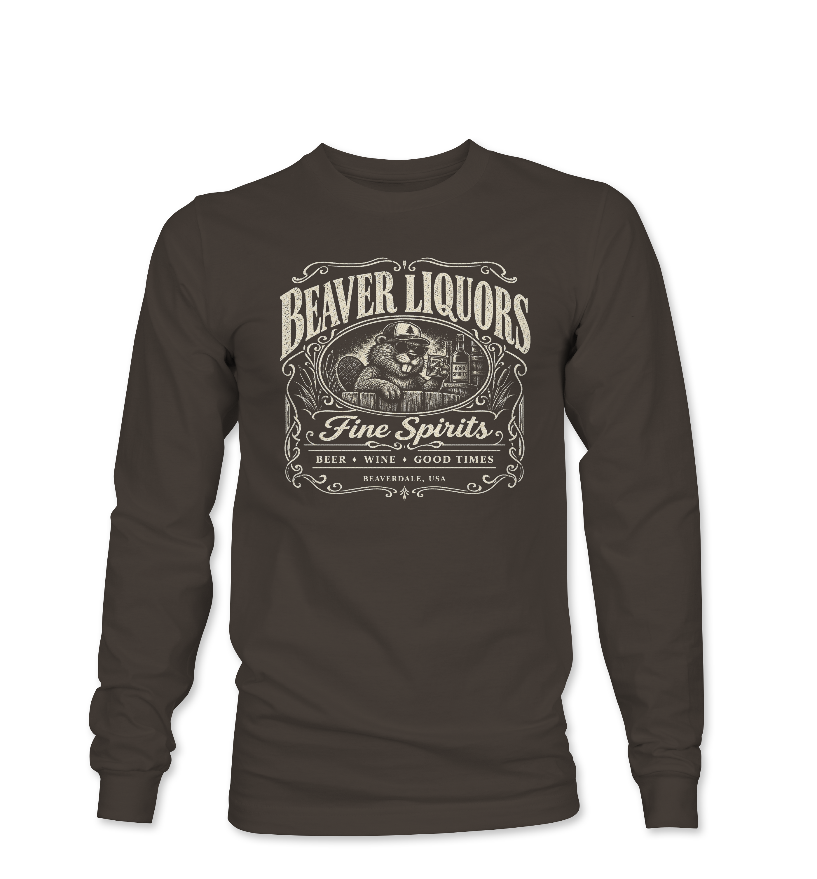 "BEAVER LIQUORS" Unisex Softstyle® Long Sleeve T-Shirt