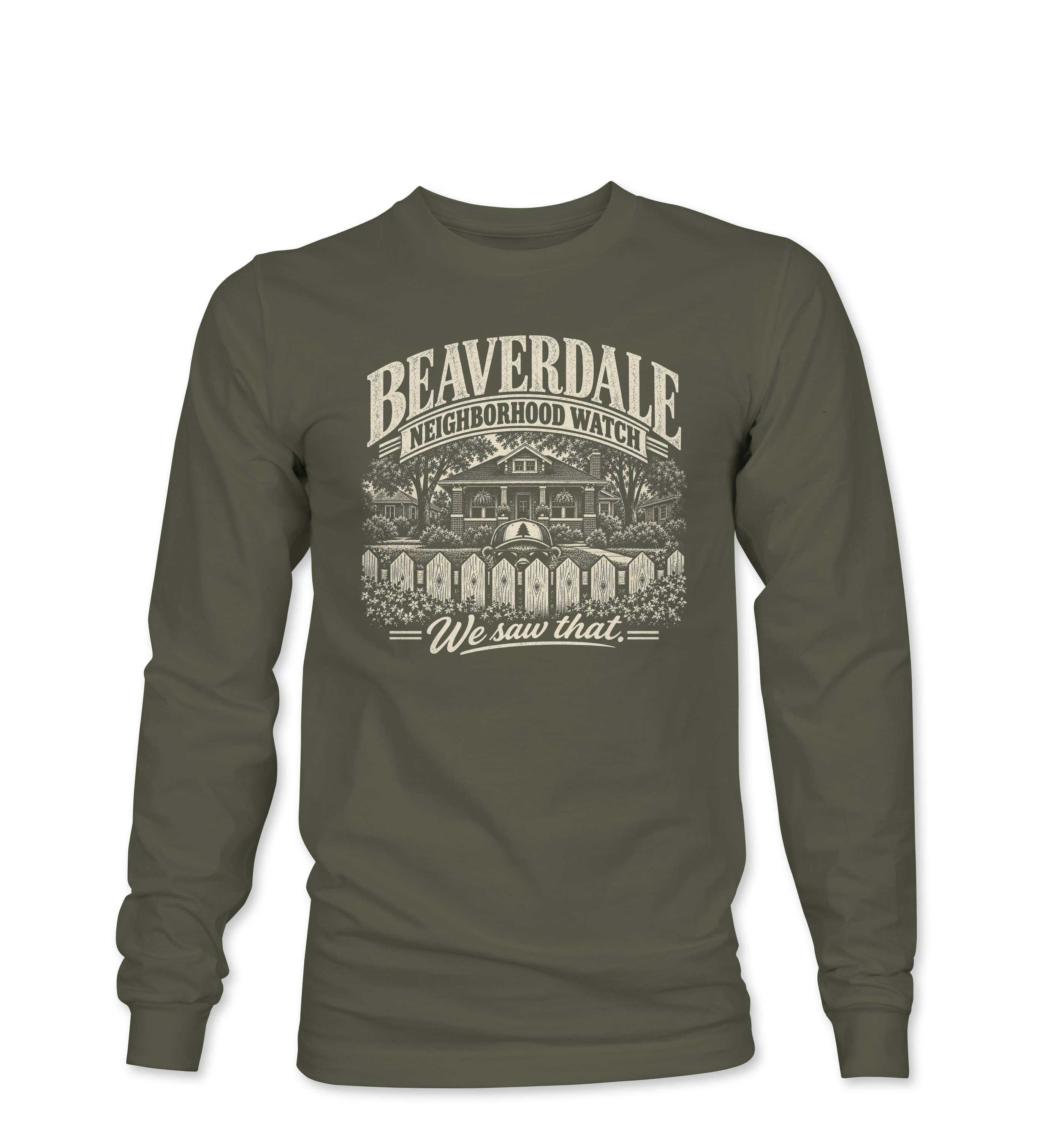 "BEAVERDALE NEIGHBORHOOD WATCH" Unisex Softstyle® Long Sleeve T-Shirt