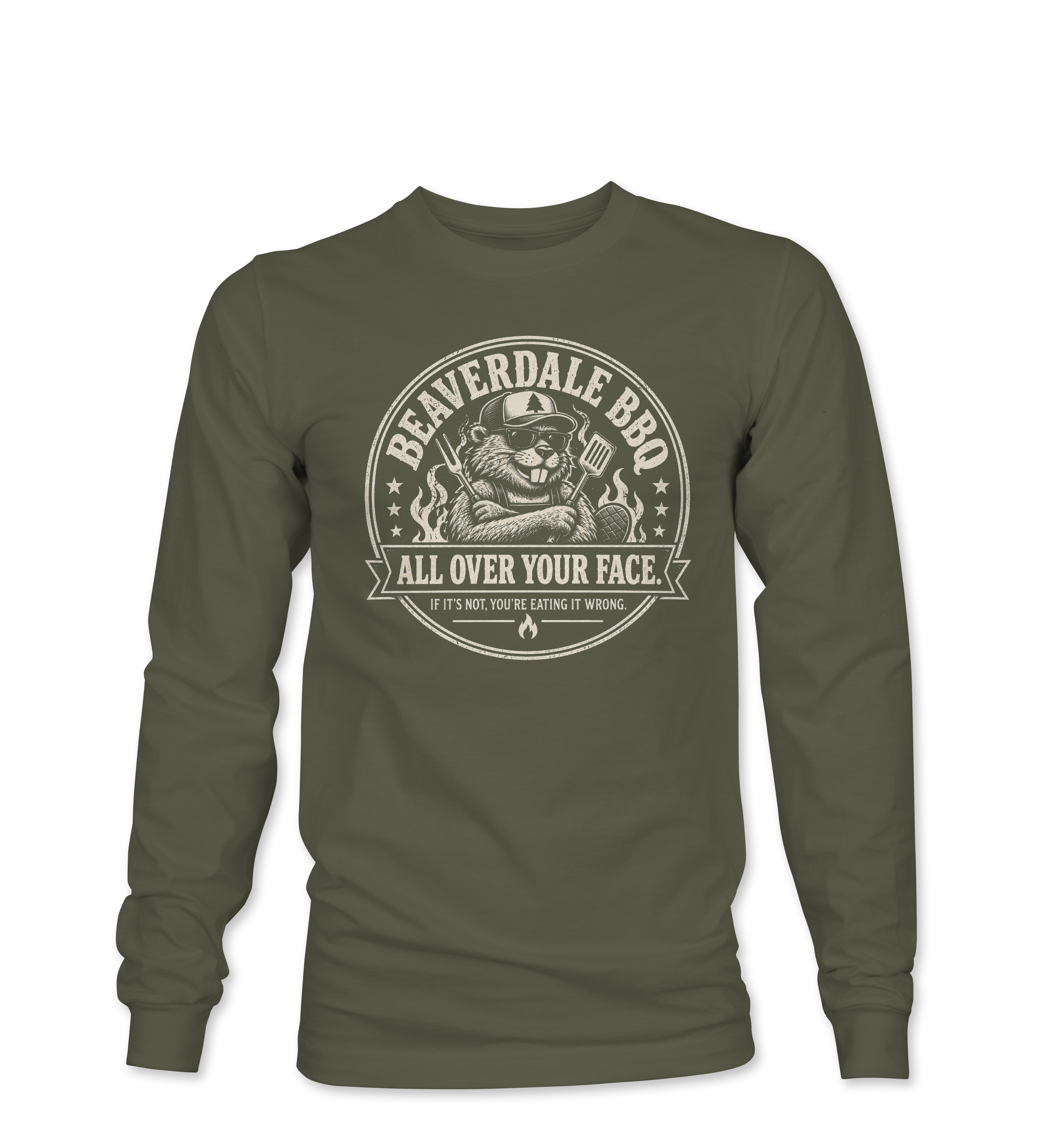 "BEAVERDALE BBQ" Unisex Softstyle® Long Sleeve T-Shirt