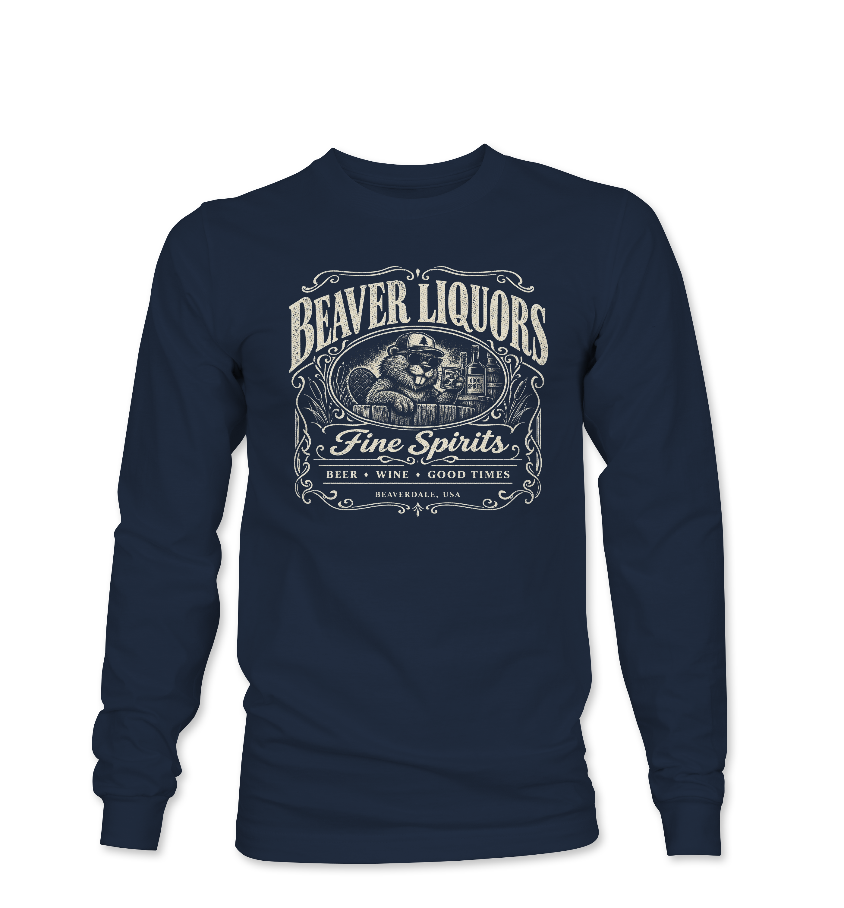 "BEAVER LIQUORS" Unisex Softstyle® Long Sleeve T-Shirt