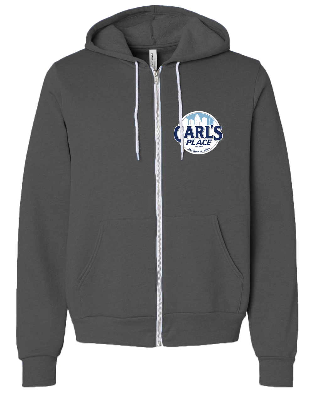 "CARL'S PLACE" Bella + Canvas Unisex Sponge Fleece Full-Zip Hooded Sweatshirt