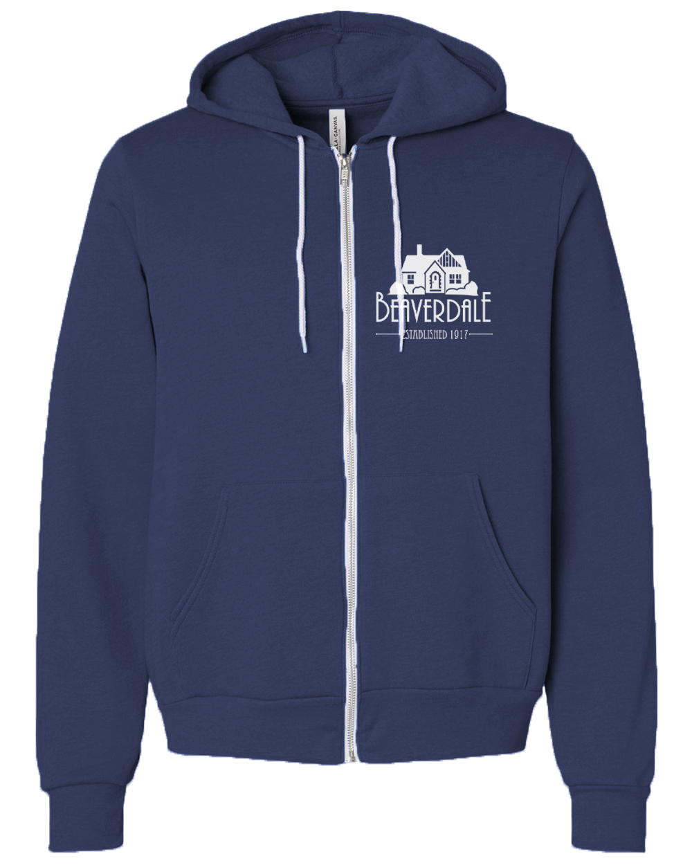 "BNA EST. 1917" Bella + Canvas Unisex Sponge Fleece Full-Zip Hooded Sweatshirt