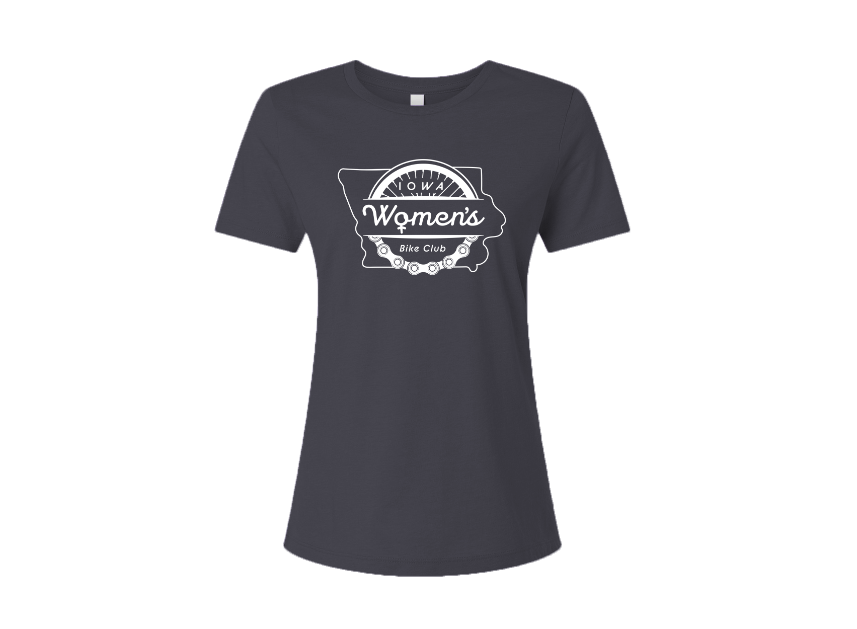 "IOWA WOMEN'S BIKE CLUB" 6400cvc Bella + Canvas Ladies' Relaxed Heather CVC Short-Sleeve T-Shirt