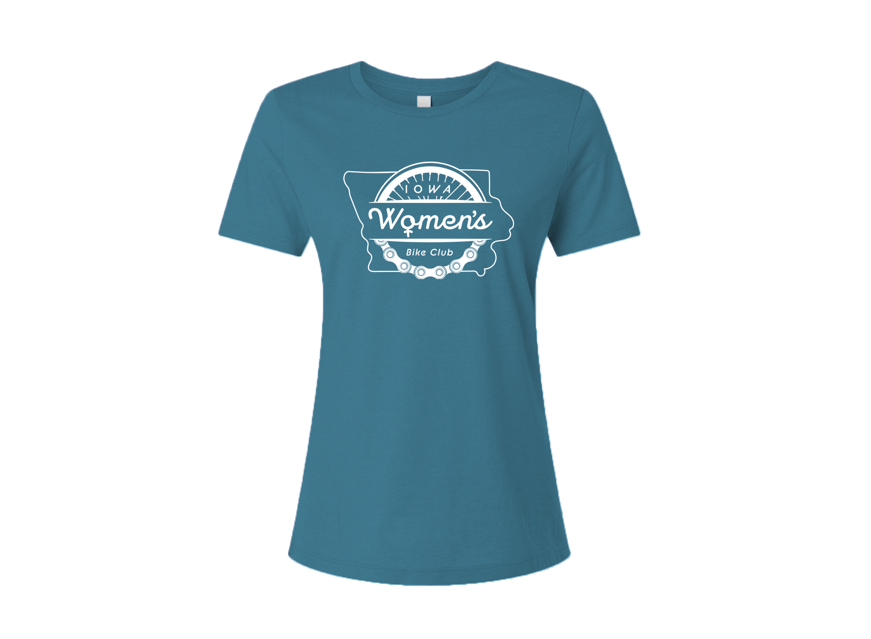 "IOWA WOMEN'S BIKE CLUB" 6400cvc Bella + Canvas Ladies' Relaxed Heather CVC Short-Sleeve T-Shirt