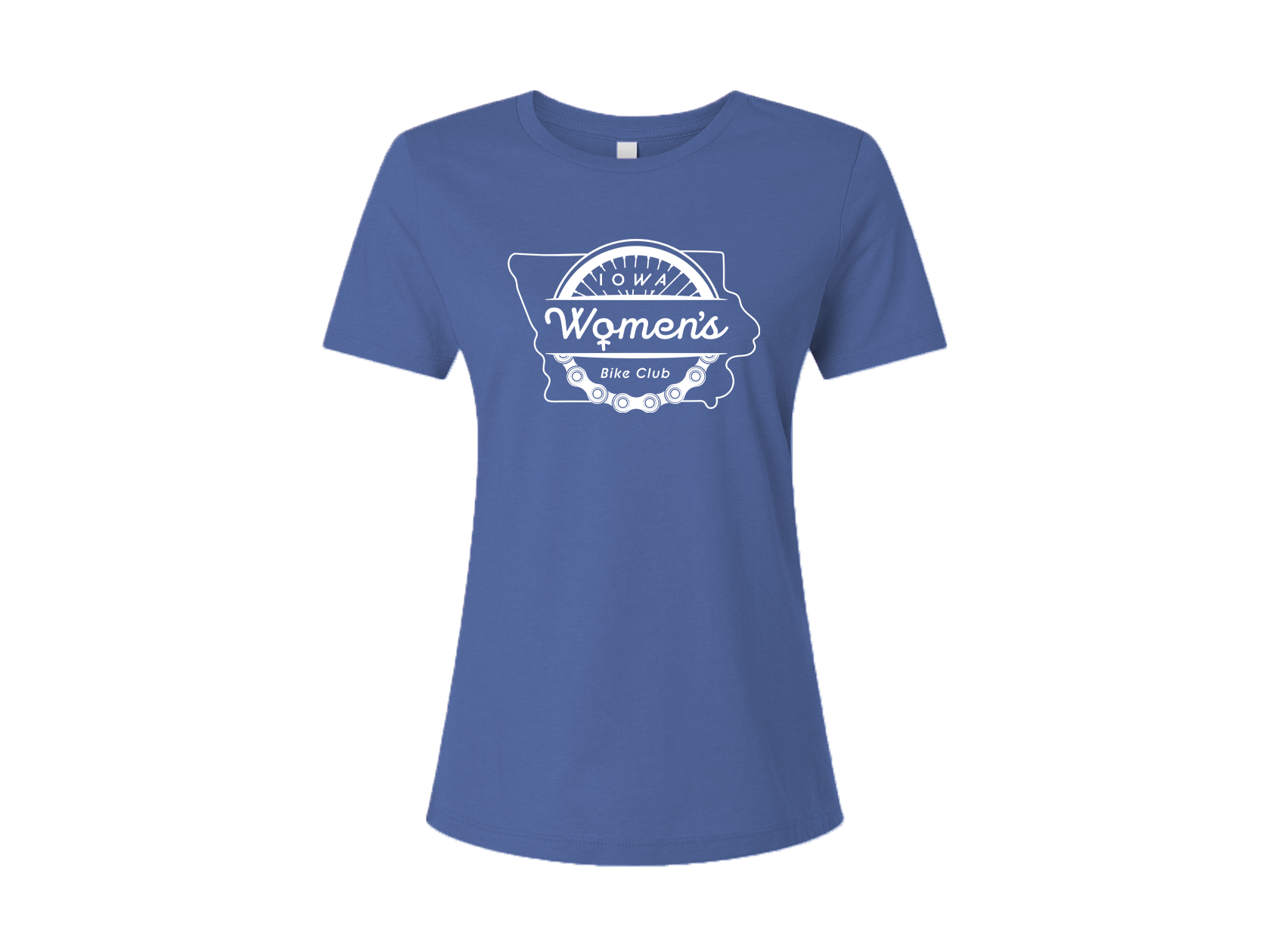 "IOWA WOMEN'S BIKE CLUB" 6400cvc Bella + Canvas Ladies' Relaxed Heather CVC Short-Sleeve T-Shirt