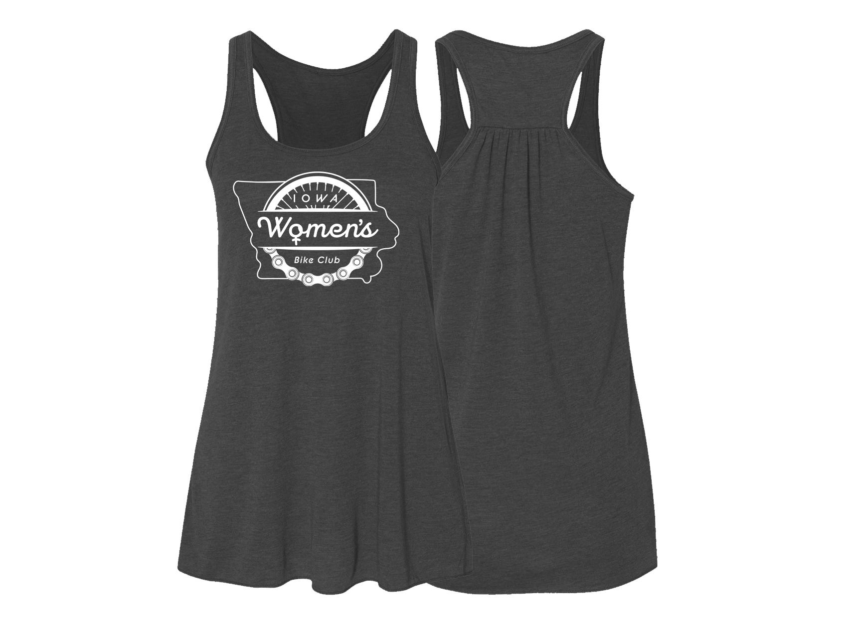 "IOWA WOMEN'S BIKE CLUB" b8800 Bella + Canvas Ladies' Flowy Racerback Tank
