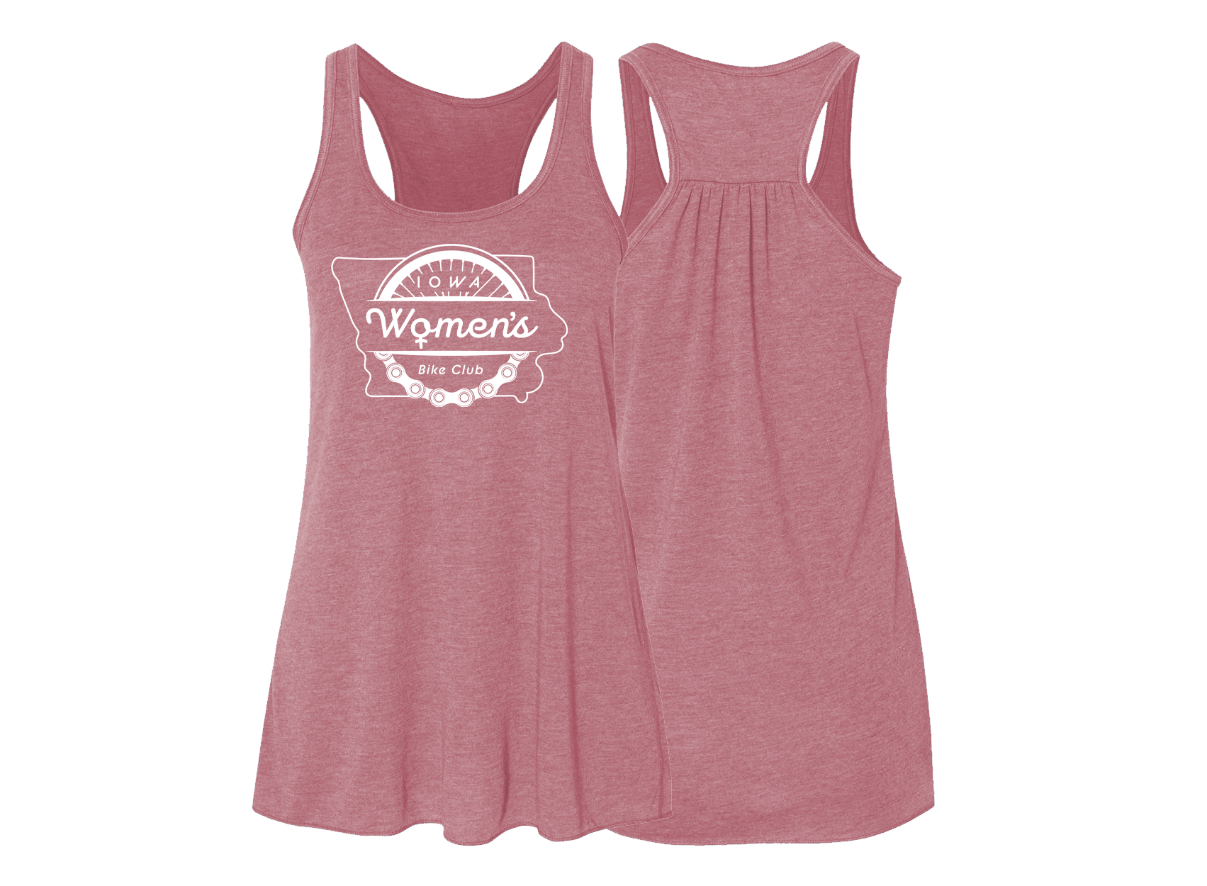 "IOWA WOMEN'S BIKE CLUB" b8800 Bella + Canvas Ladies' Flowy Racerback Tank