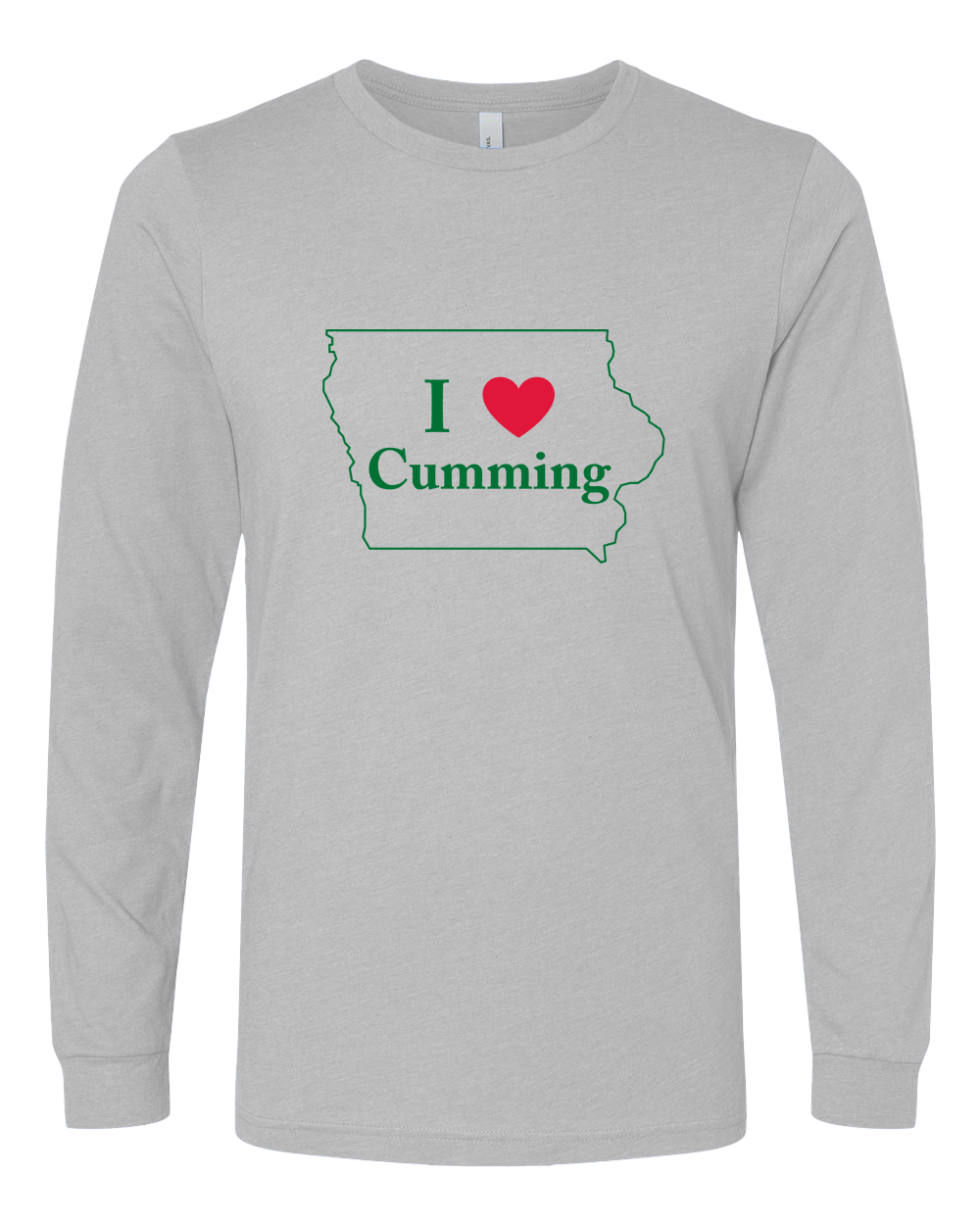 "I Heart Cumming" 2 Color Logo - Unisex Heather Long Sleeve T-Shirts