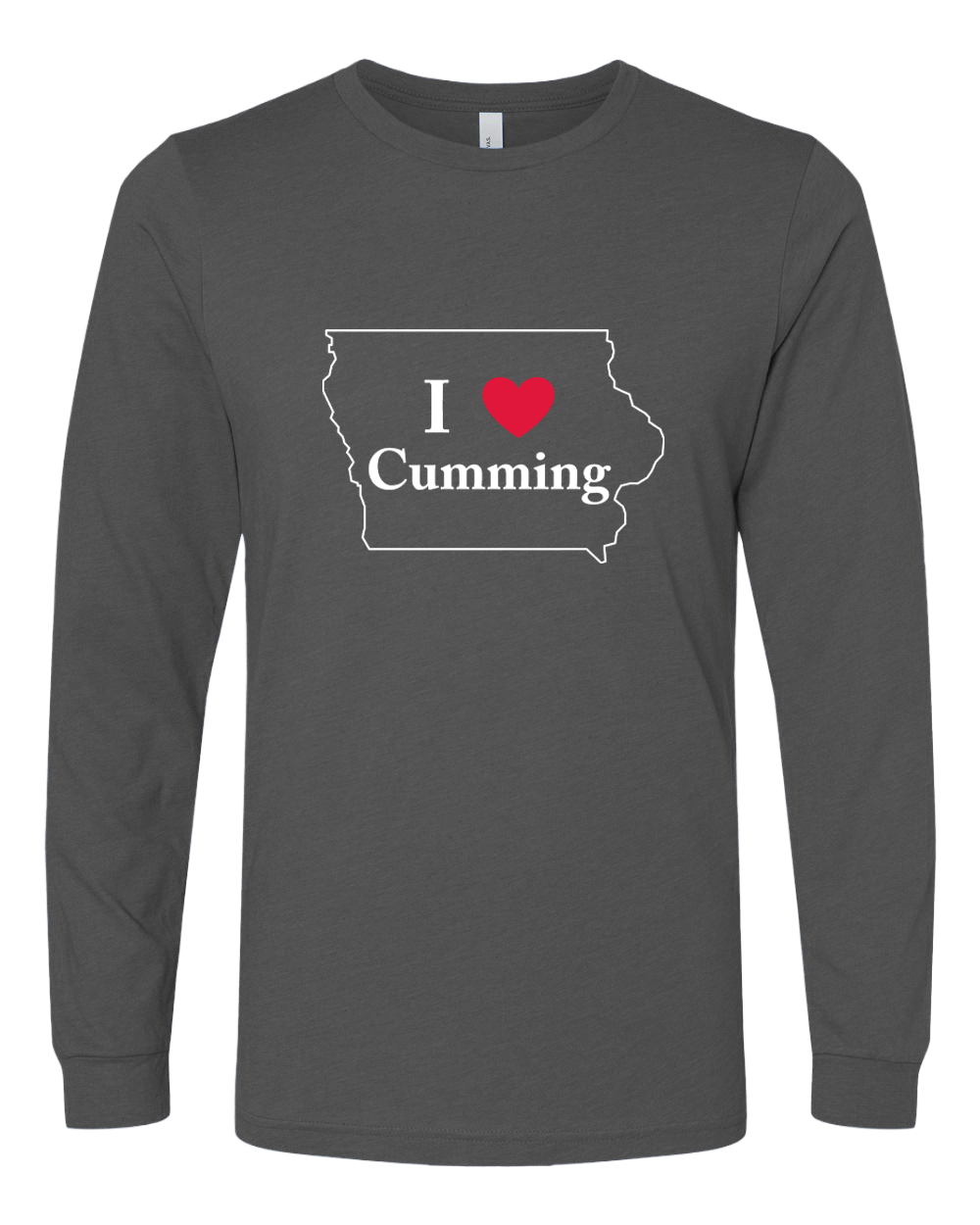 "I Heart Cumming" 2 Color Logo - Unisex Heather Long Sleeve T-Shirts