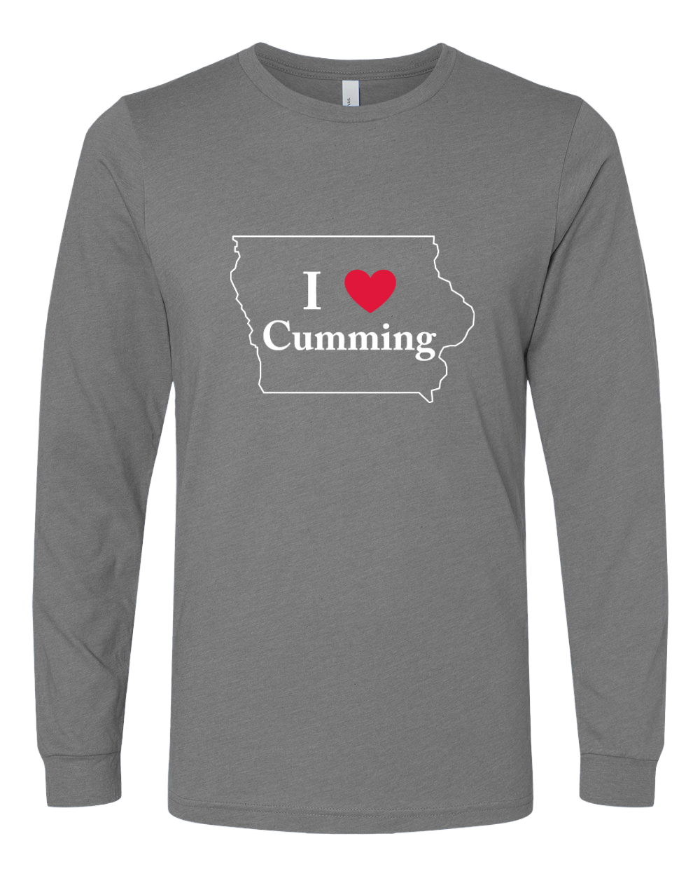 "I Heart Cumming" 2 Color Logo - Unisex Heather Long Sleeve T-Shirts