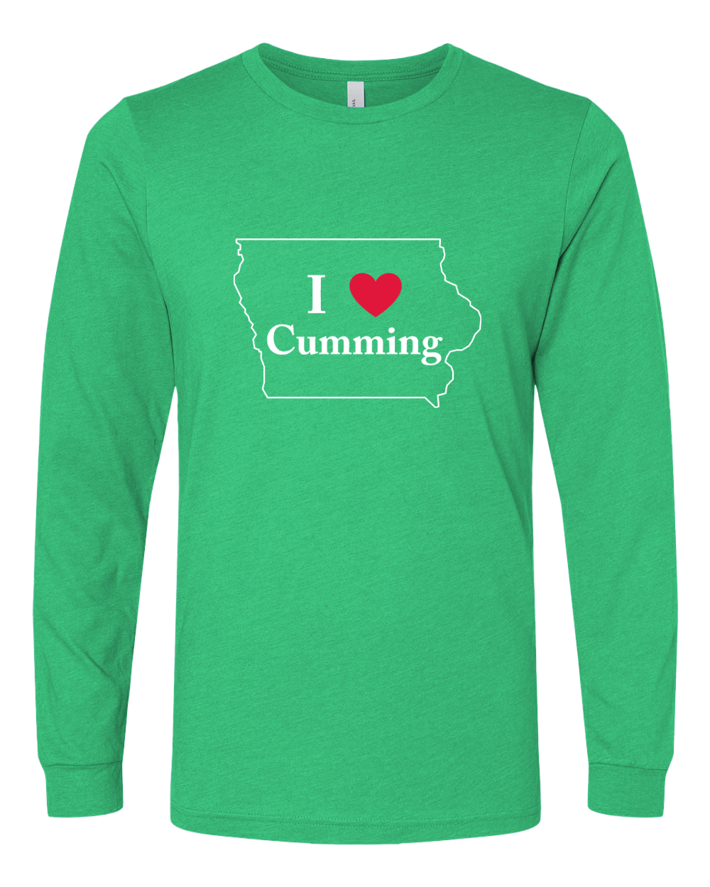 "I Heart Cumming" 2 Color Logo - Unisex Heather Long Sleeve T-Shirts