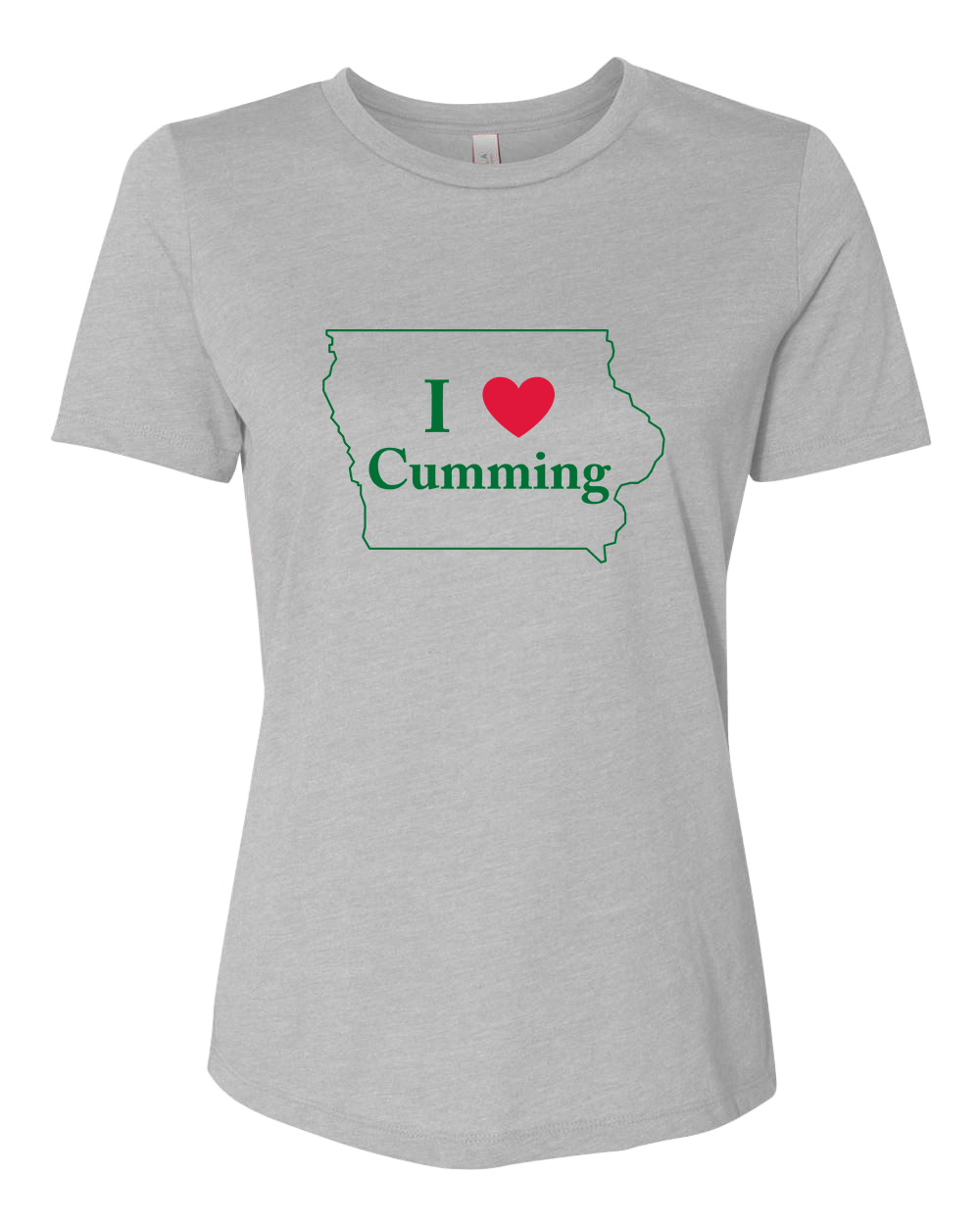 I "Heart" Cumming / 2 Color Logo - Ladies' Relaxed Heather Short-Sleeve T-Shirt