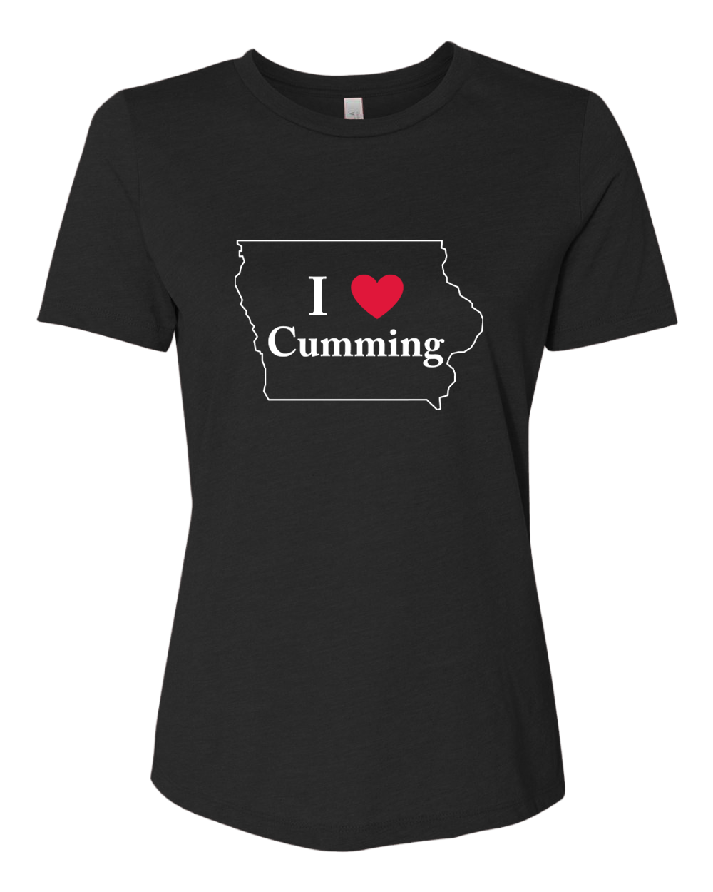 I "Heart" Cumming / 2 Color Logo - Ladies' Relaxed Heather Short-Sleeve T-Shirt