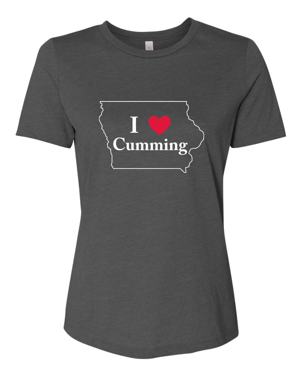 I "Heart" Cumming / 2 Color Logo - Ladies' Relaxed Heather Short-Sleeve T-Shirt