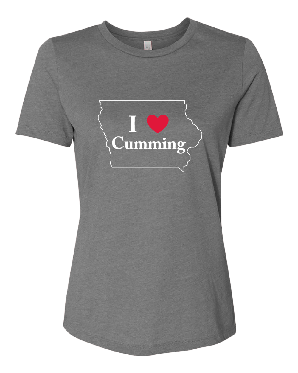I "Heart" Cumming / 2 Color Logo - Ladies' Relaxed Heather Short-Sleeve T-Shirt