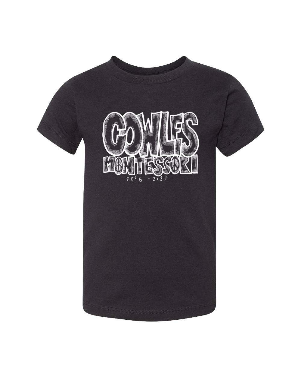 "COWLES MONTESSORI / PEACE-CROSSHATCH" BELLA + CANVAS Toddler Jersey Tee - 3001T