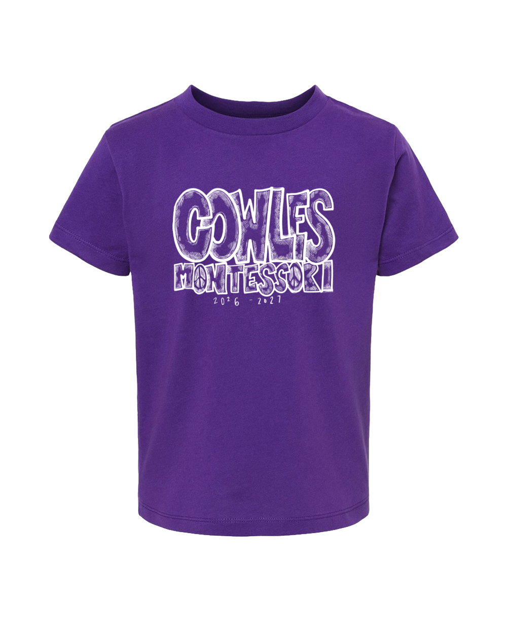 "COWLES MONTESSORI / PEACE-CROSSHATCH" BELLA + CANVAS Toddler Jersey Tee - 3001T
