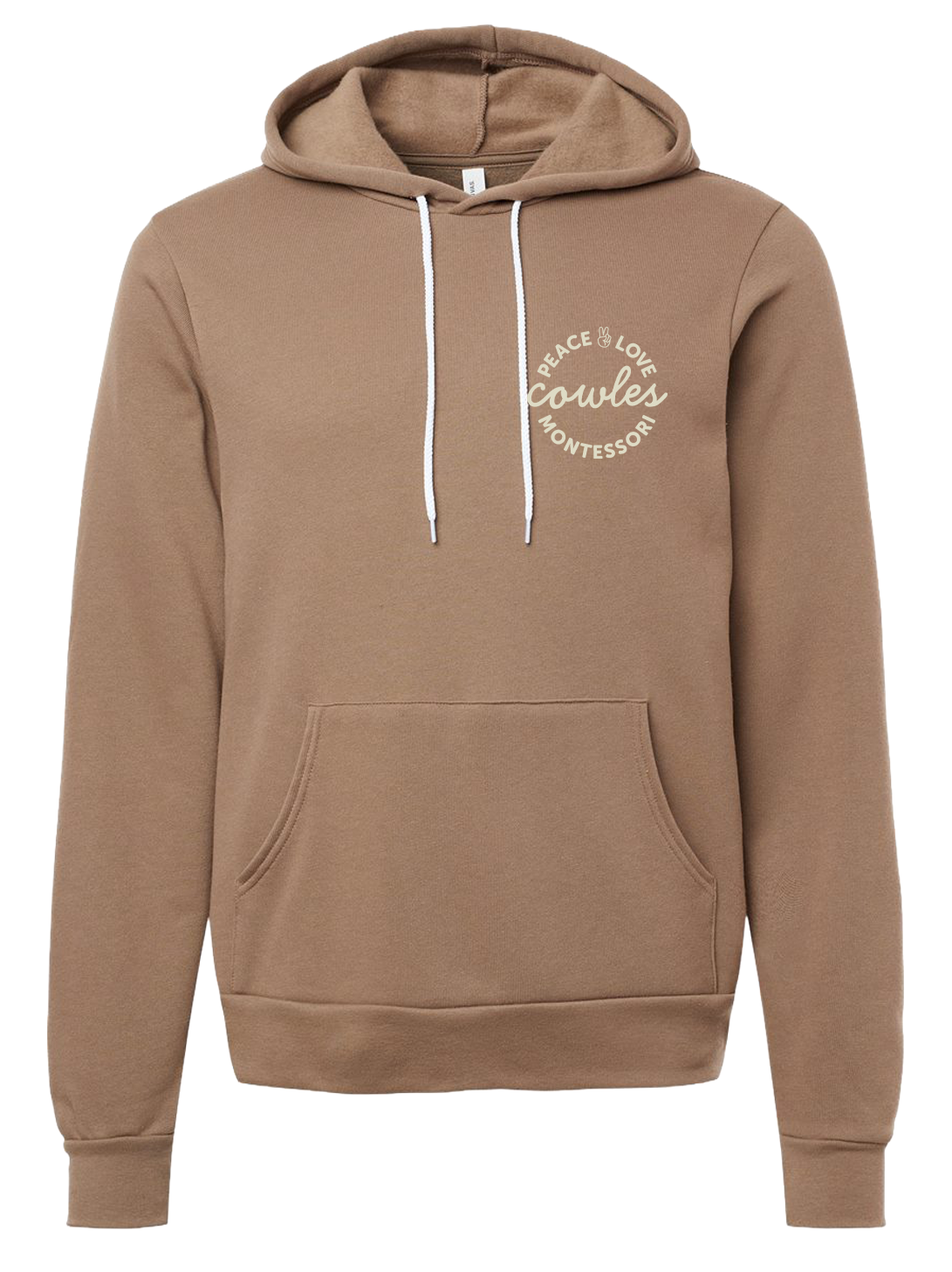 "COWLES MONTESSORI / PEACE-LOVE-CIRCLE" BELLA + CANVAS Unisex Sponge Fleece Hoodie Sweatshirt - 3719