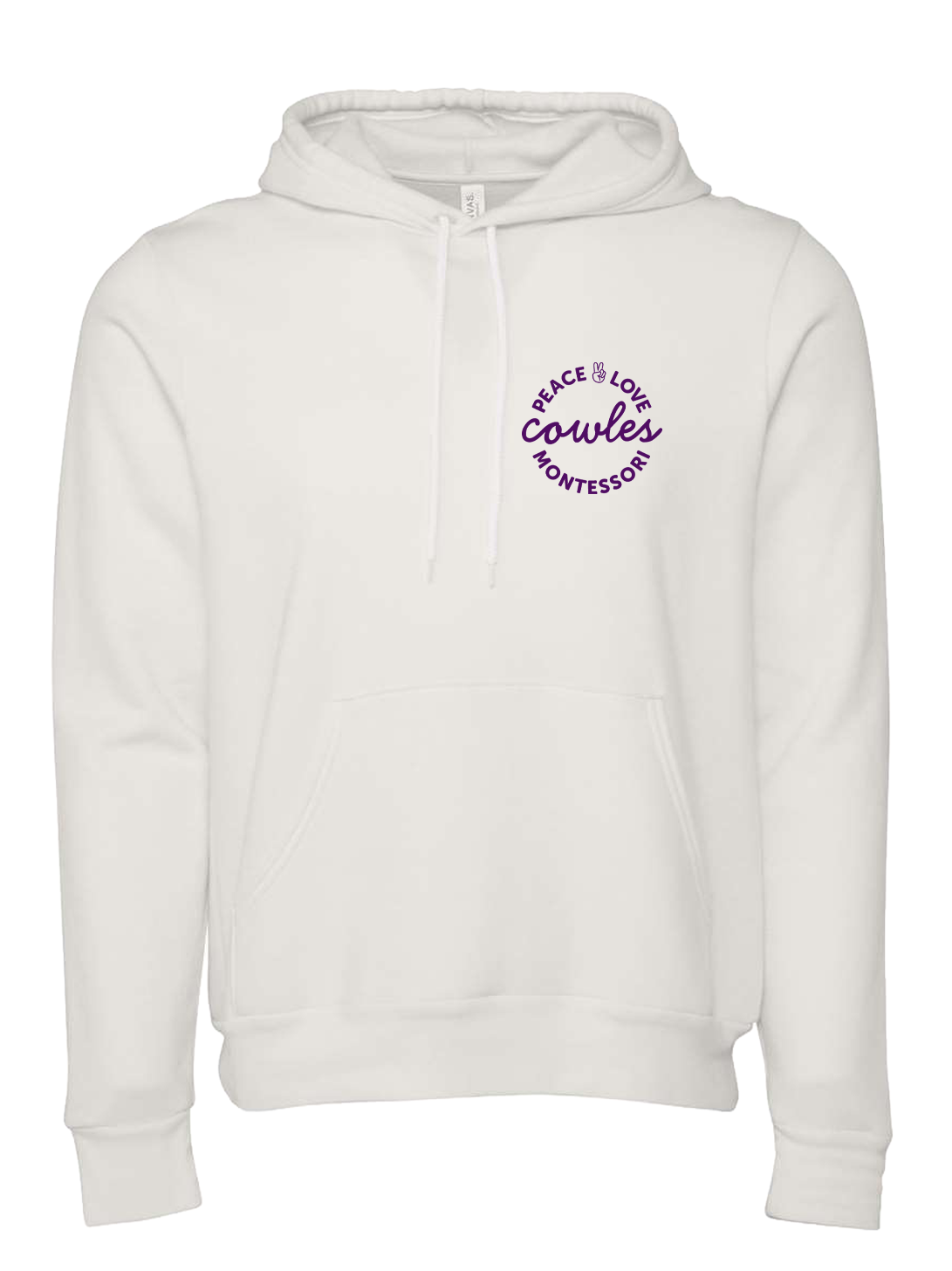 "COWLES MONTESSORI / PEACE-LOVE-CIRCLE" BELLA + CANVAS Unisex Sponge Fleece Hoodie Sweatshirt - 3719