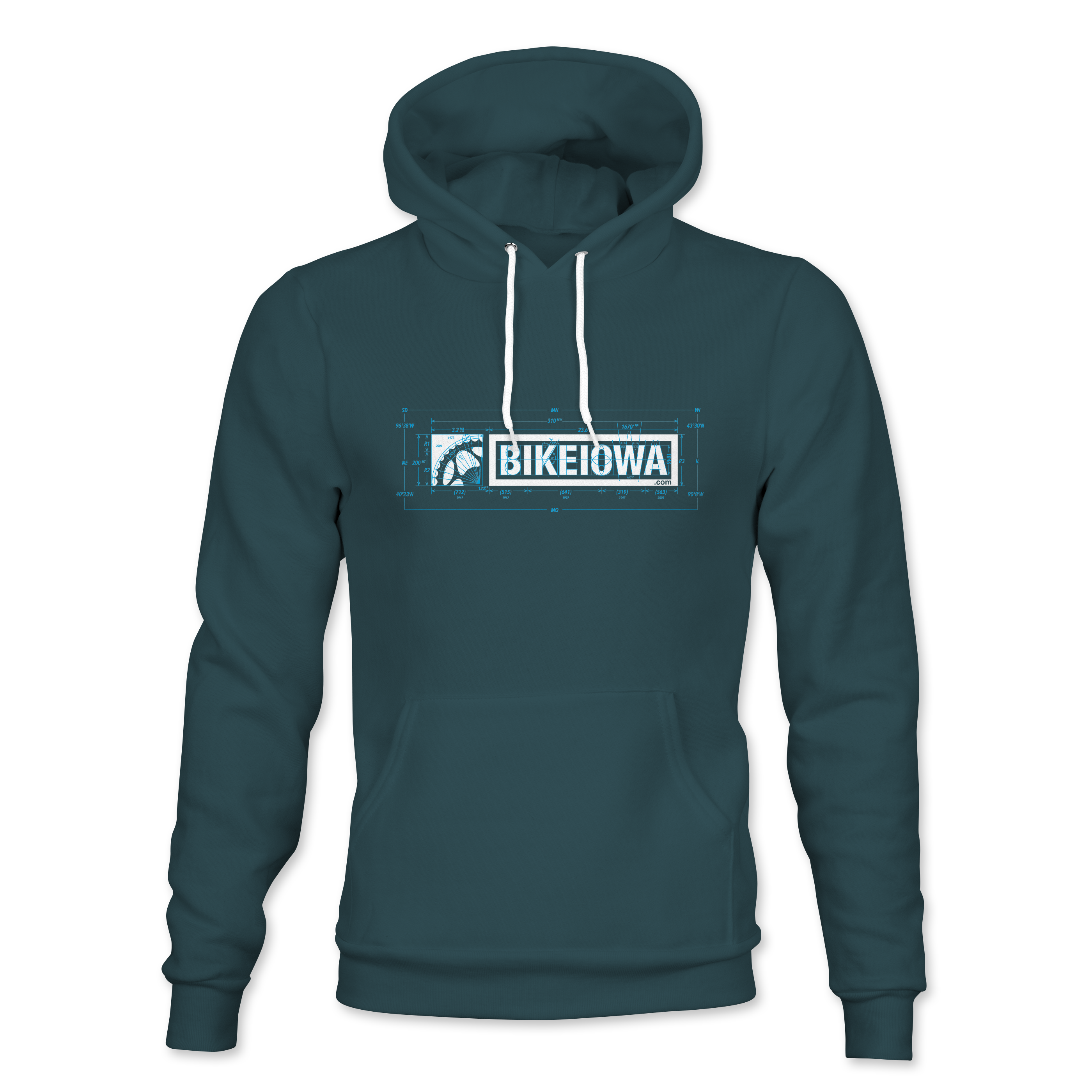 BIKEIOWA "BLUEPRINT" UNISEX HOODIE
