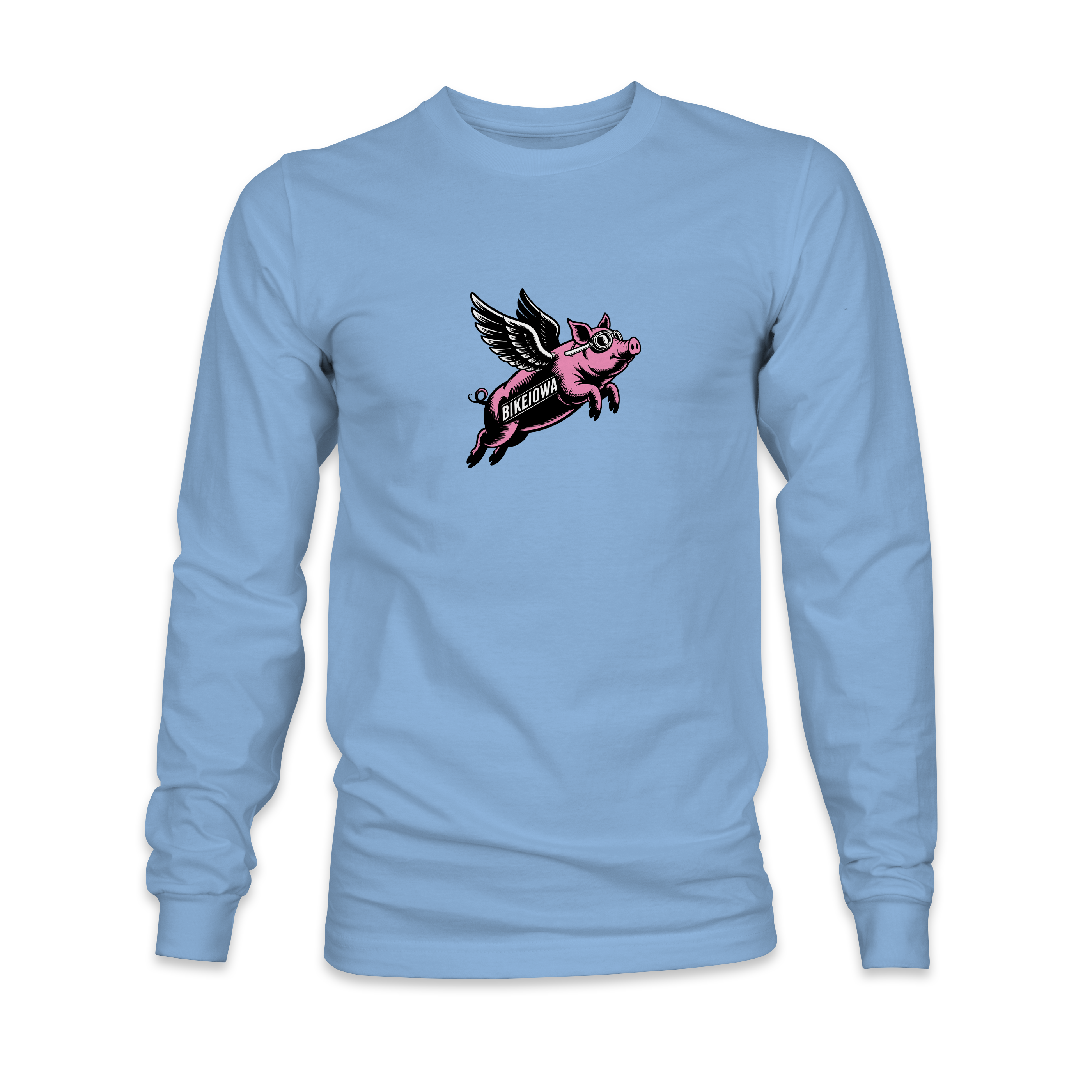 BIKEIOWA "FLYING PIG" UNISEX LONGSLEEVE T-SHIRT