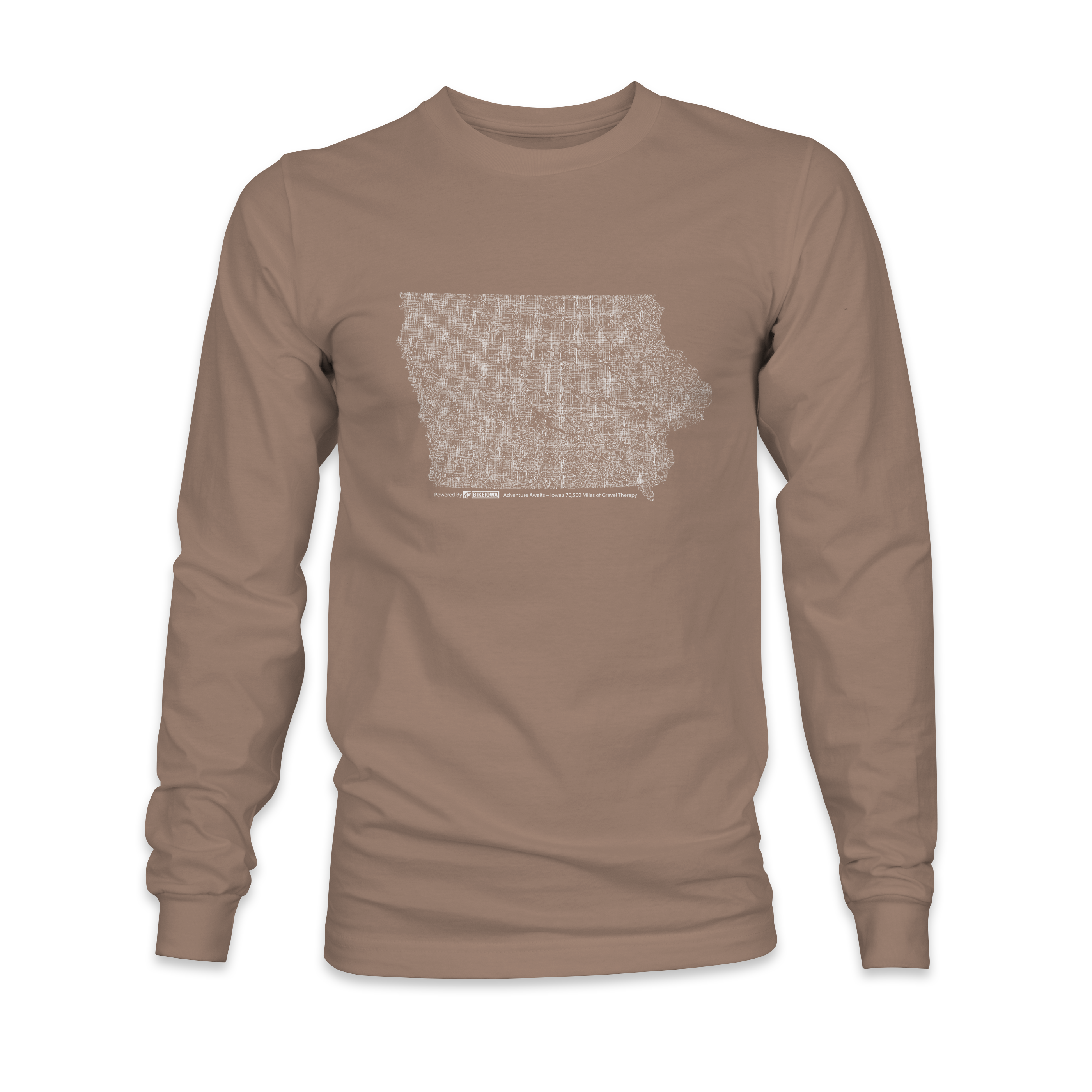 BIKEIOWA "IOWA GRAVEL ROADS" UNISEX LONGSLEEVE T-SHIRT