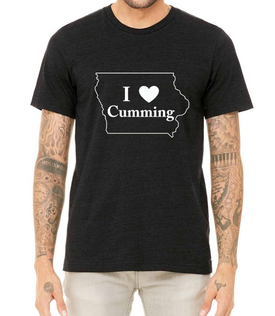 I "Heart" Cumming Iowa Unisex Heather Short Sleeve T-Shirt