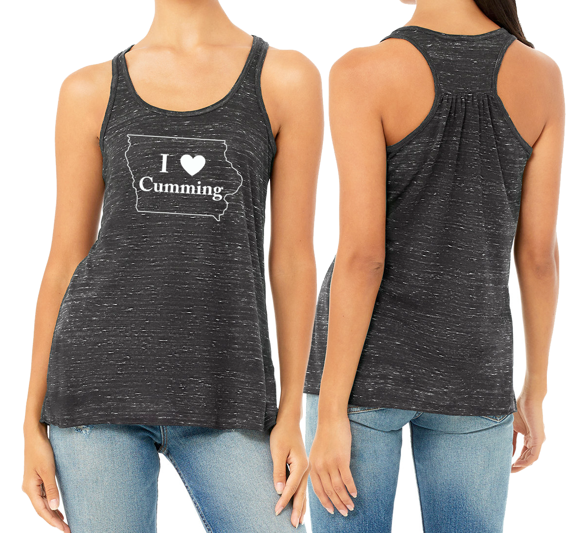 I "Heart" Cumming Ladies' Flowy Racerback Tank