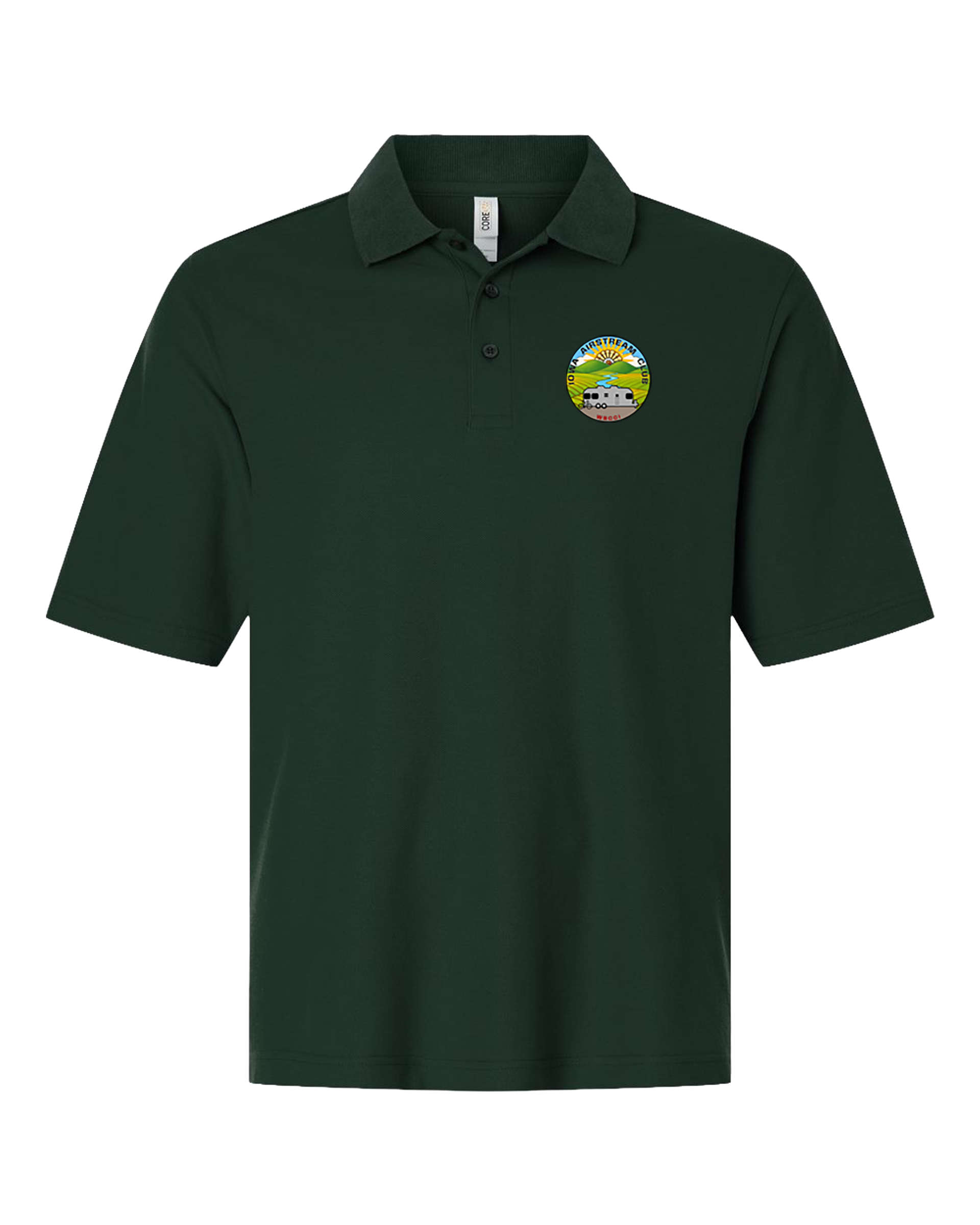 "IOWA AIRSTREAM CLUB" Core365 Core365 Men's Resolve CVC Performance Pique Polo - CE106