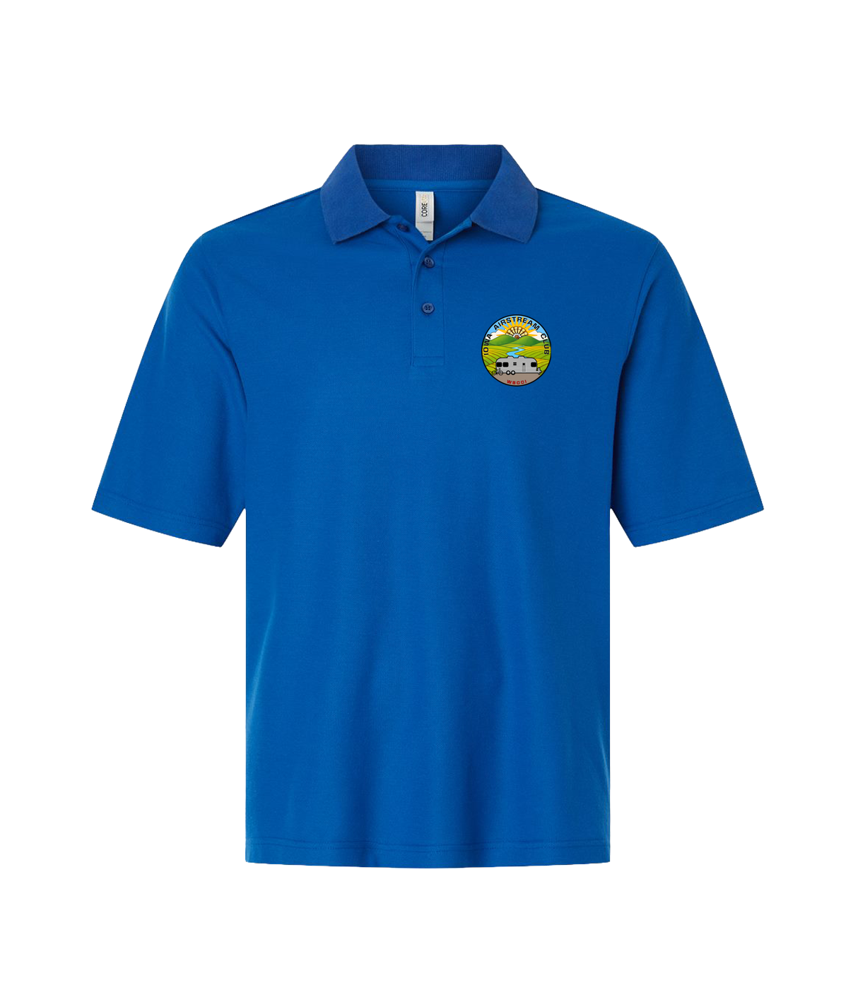 "IOWA AIRSTREAM CLUB" Core365 Core365 Men's Resolve CVC Performance Pique Polo - CE106