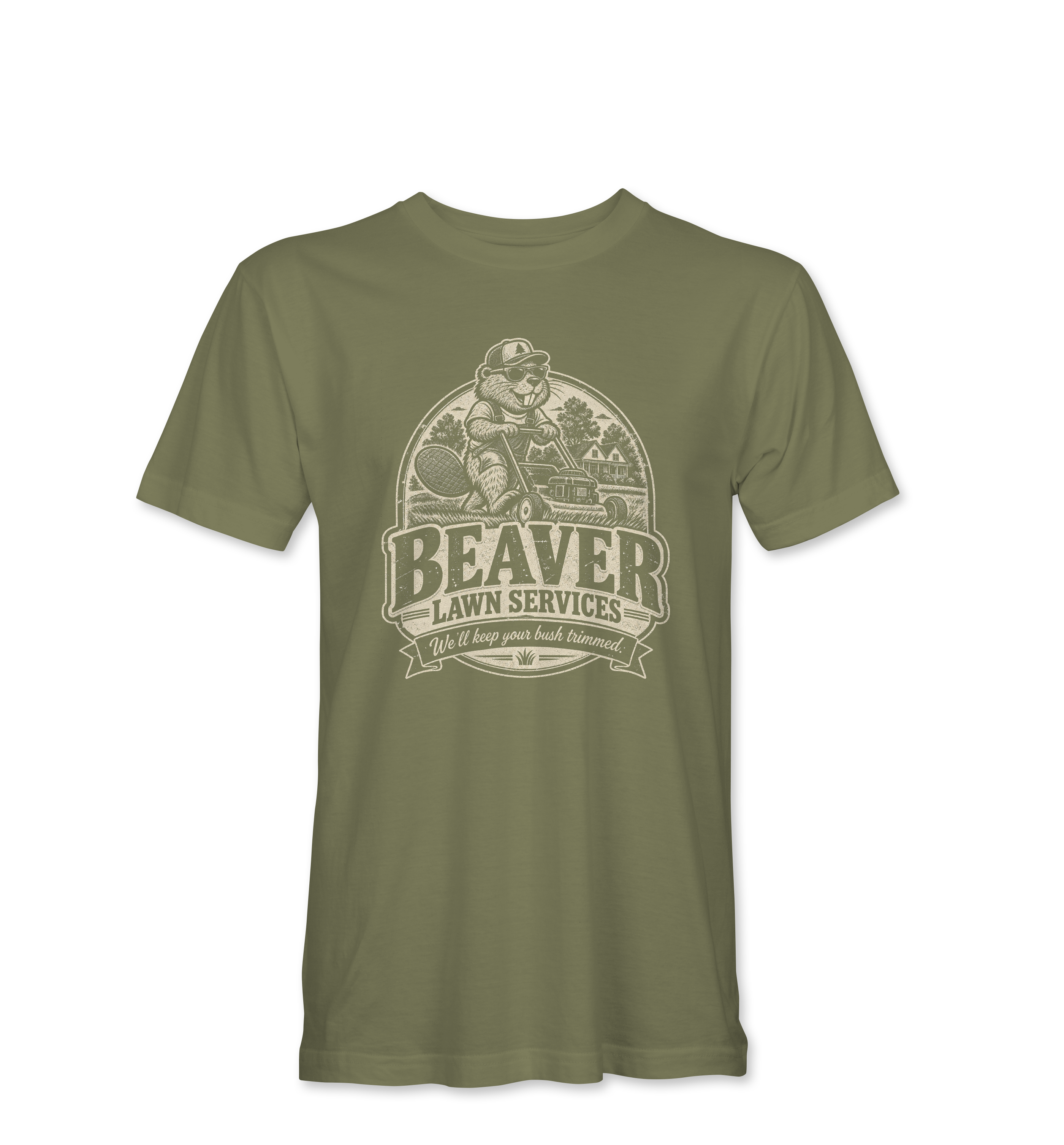 "BEAVER LAWN SERVICES" Unisex Heather Softstyle T-Shirt