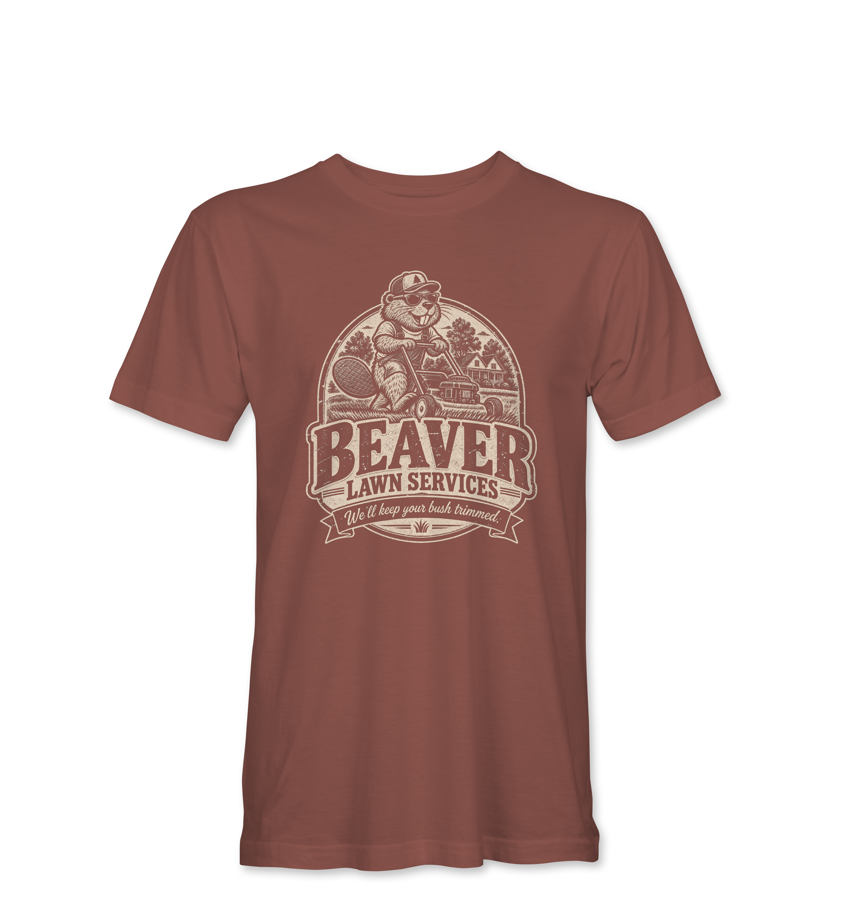 "BEAVER LAWN SERVICES" Unisex Heather Softstyle T-Shirt